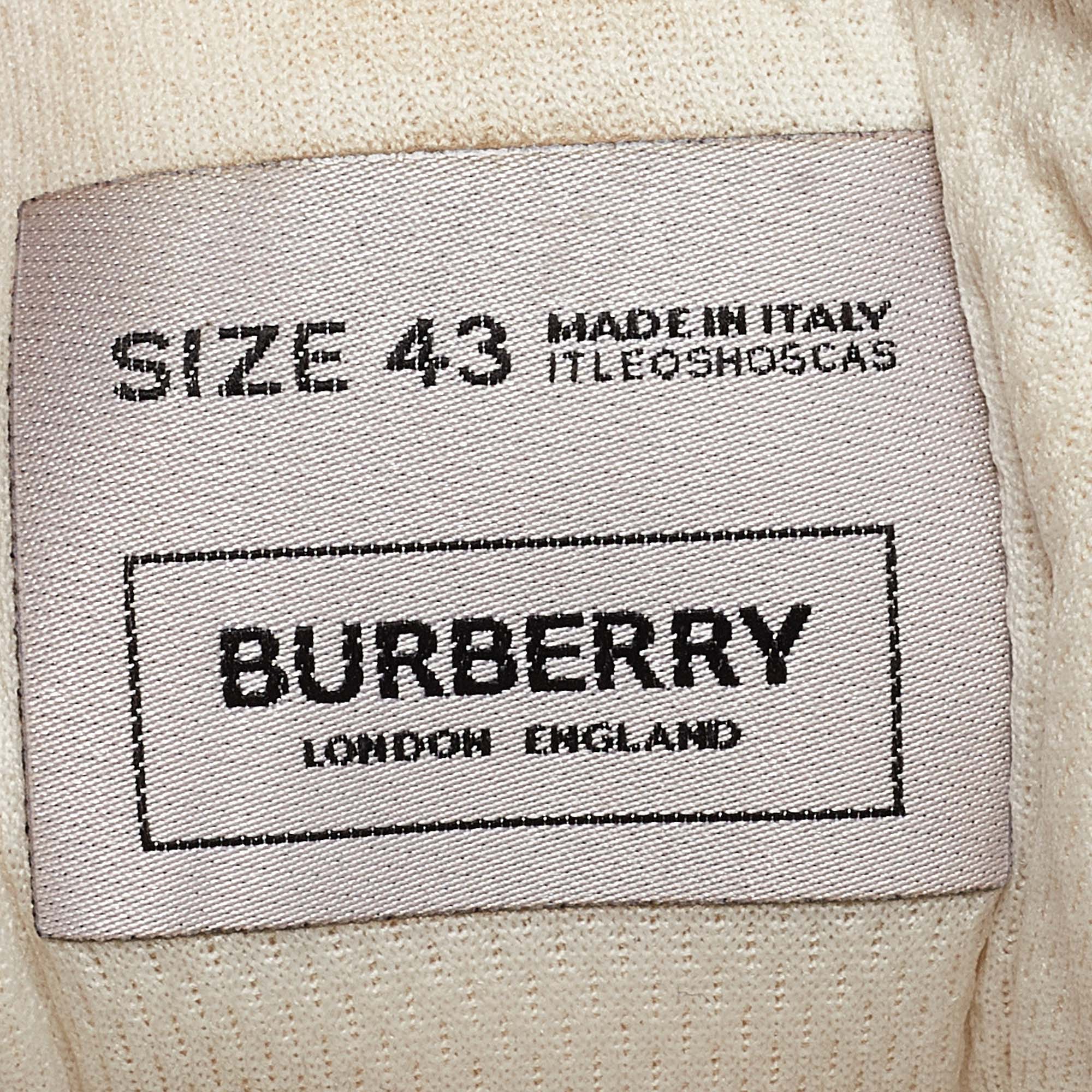 Burberry White/Beige Check Fabric And Rubber Arthur Low Top Sneakers Size 43