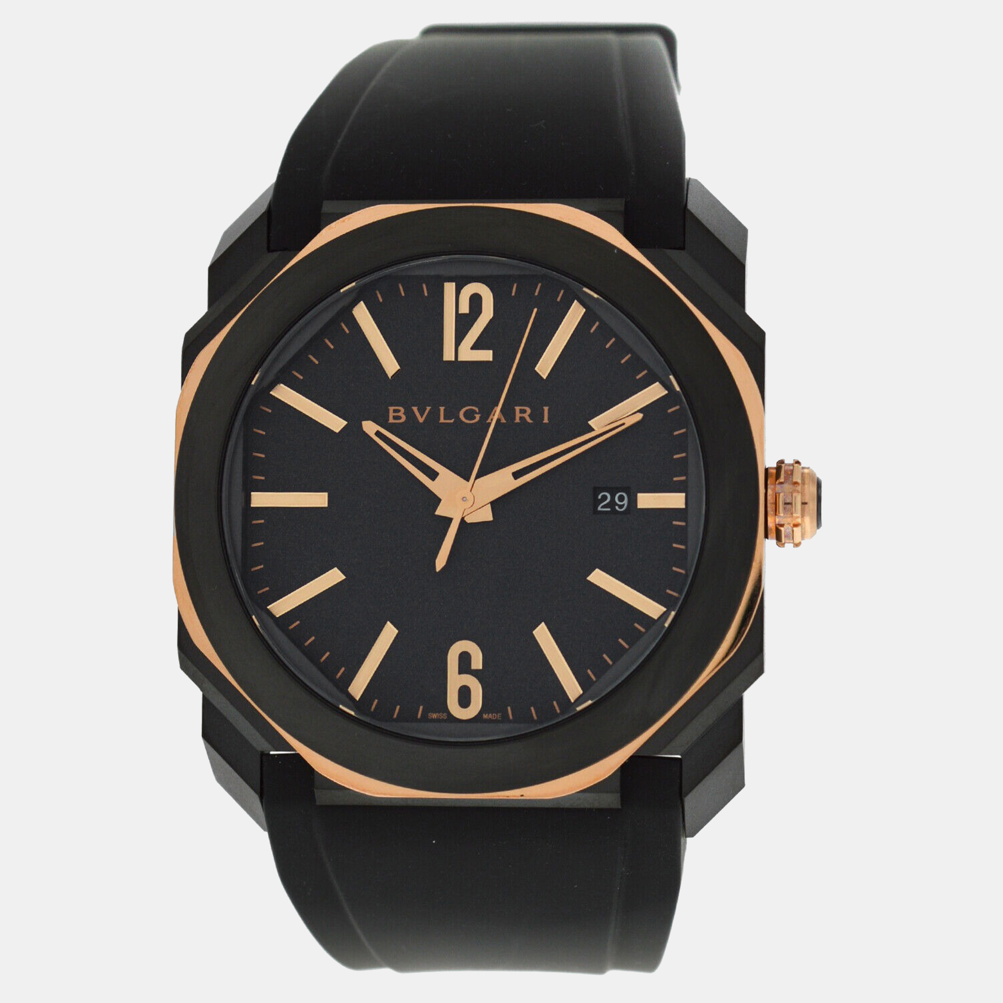 Bvlgari Black Stainless Steel Octo 103085 Automatic Men's Wristwatch 41 mm
Bvlgari Black Stainless Steel Octo 103085 Automatic Men's Wristwatch 41 mm