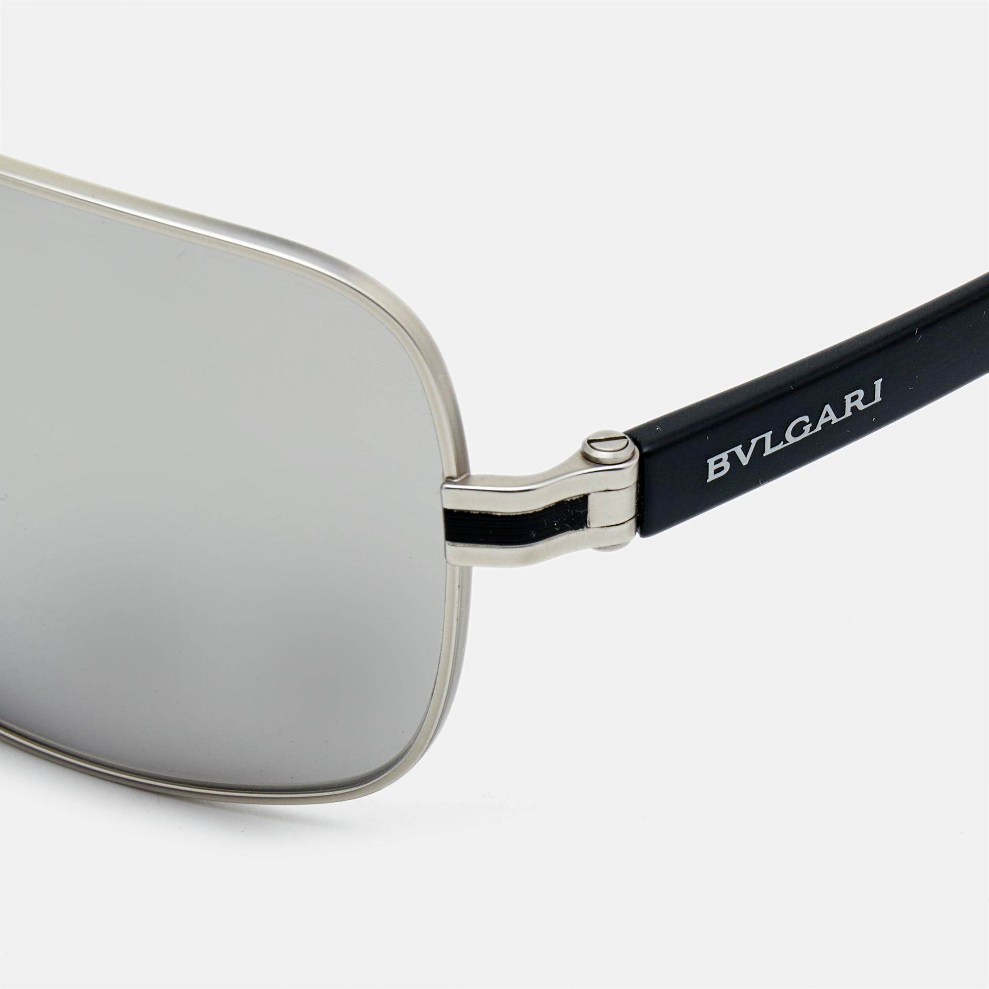 

Bvlgari Silver/Black Mirror 5038 Aviator Sunglasses
