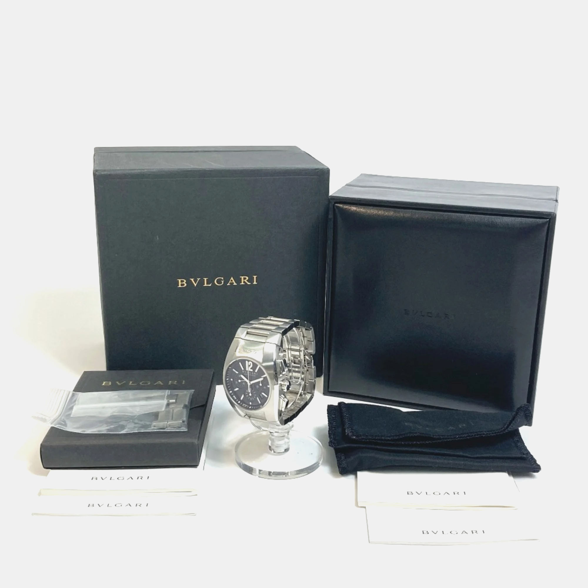 Bvlgari Black Stainless Steel Ergon EG35SCH Automatic Men's Wristwatch 35 Mm