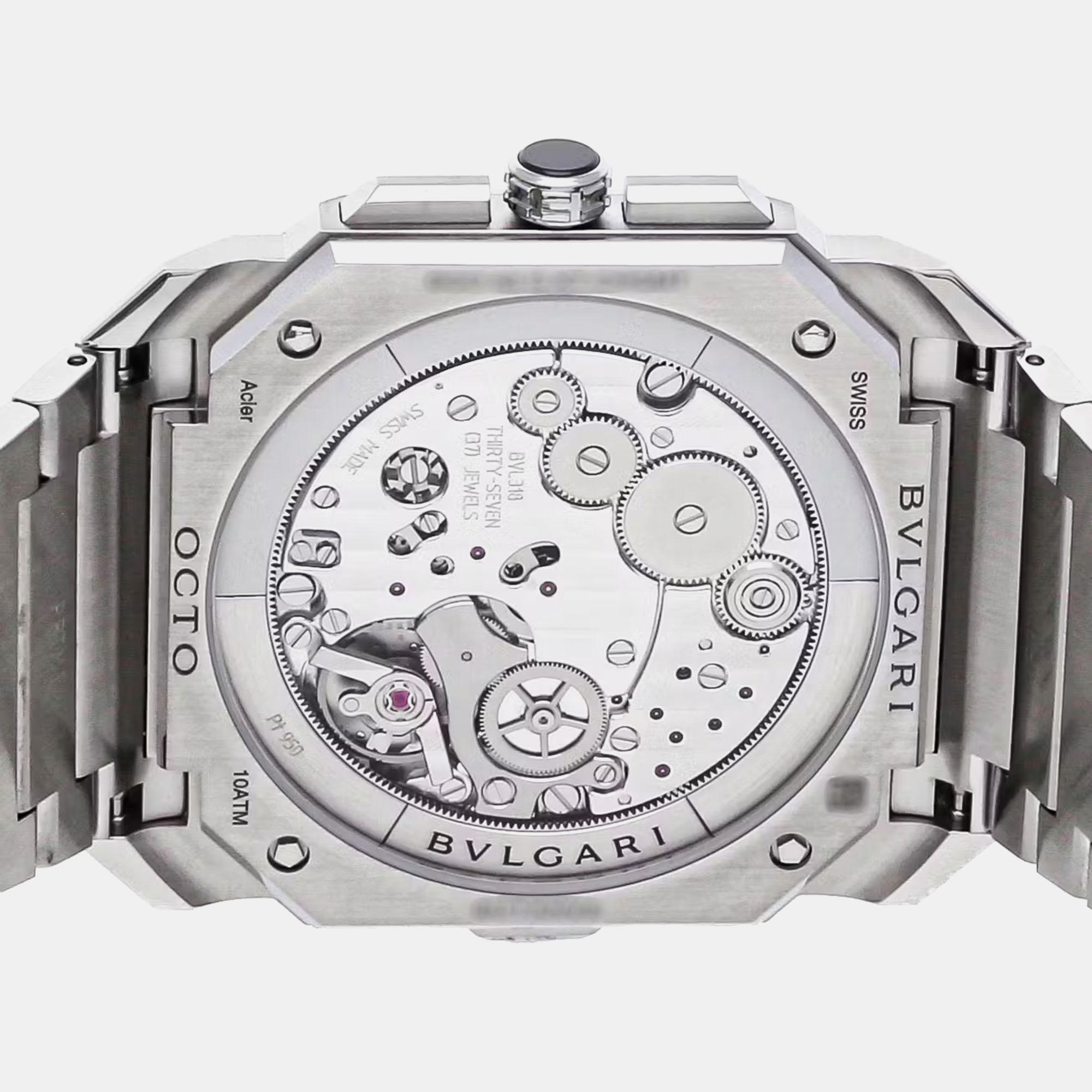 Bvlgari Blue Stainless Steel Octo Finissimo Automatic Men's Wristwatch 43 Mm