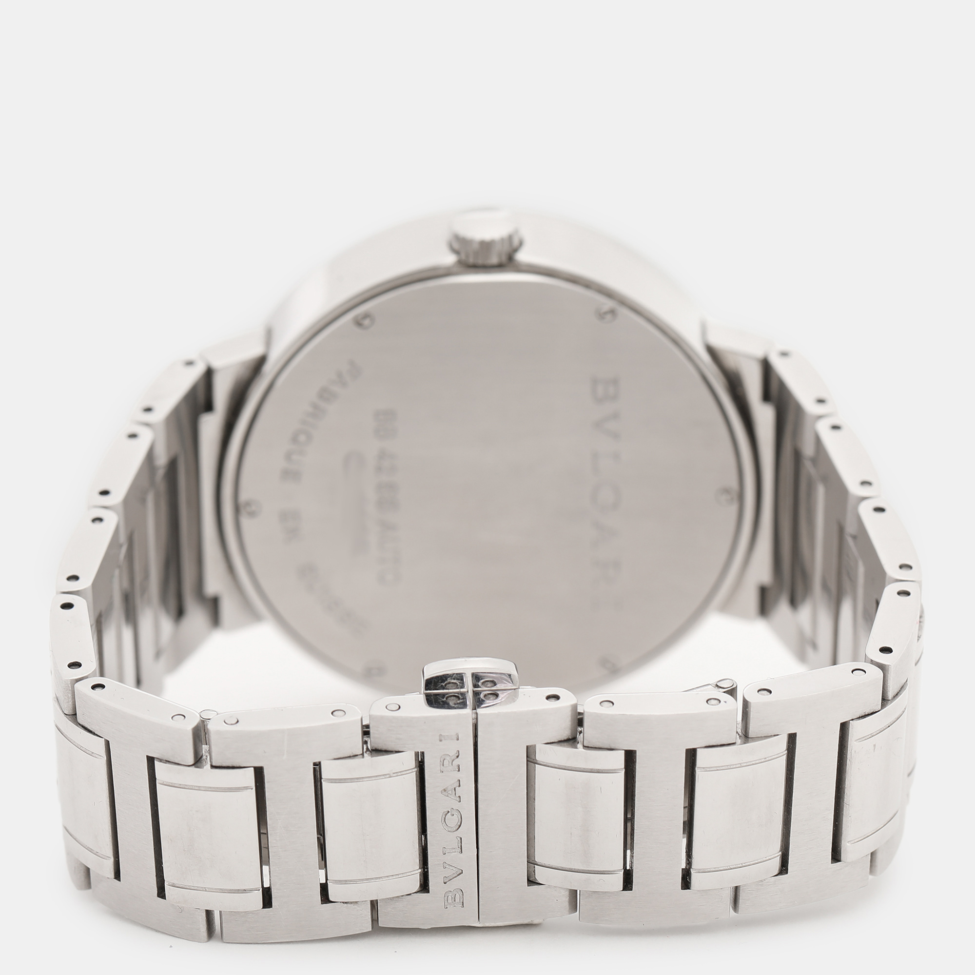 Bvlgari White Stainless Steel Bvlgari BB42WSSD 101381 Men's Wristwatch 42 Mm