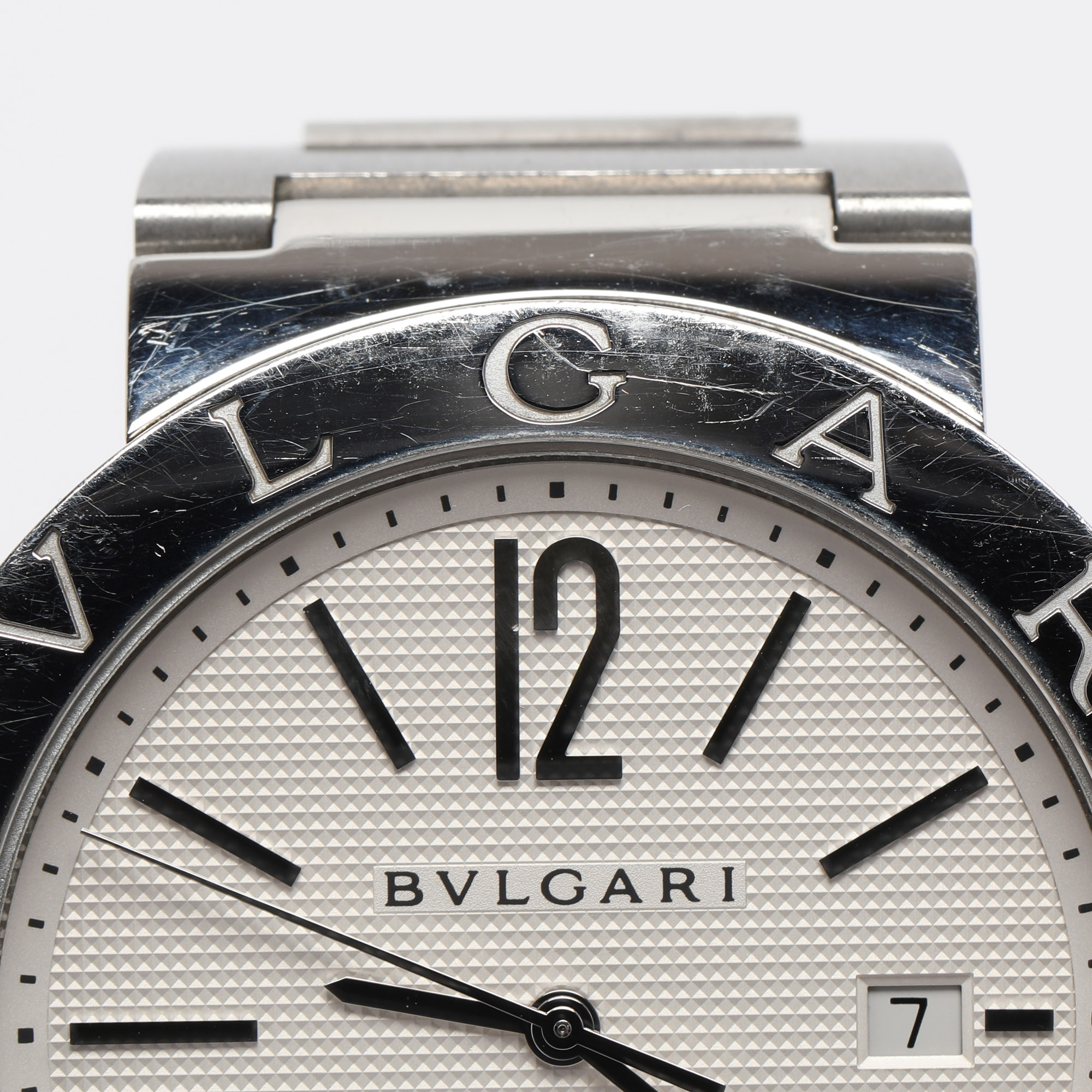 Bvlgari White Stainless Steel Bvlgari BB42WSSD 101381 Men's Wristwatch 42 Mm