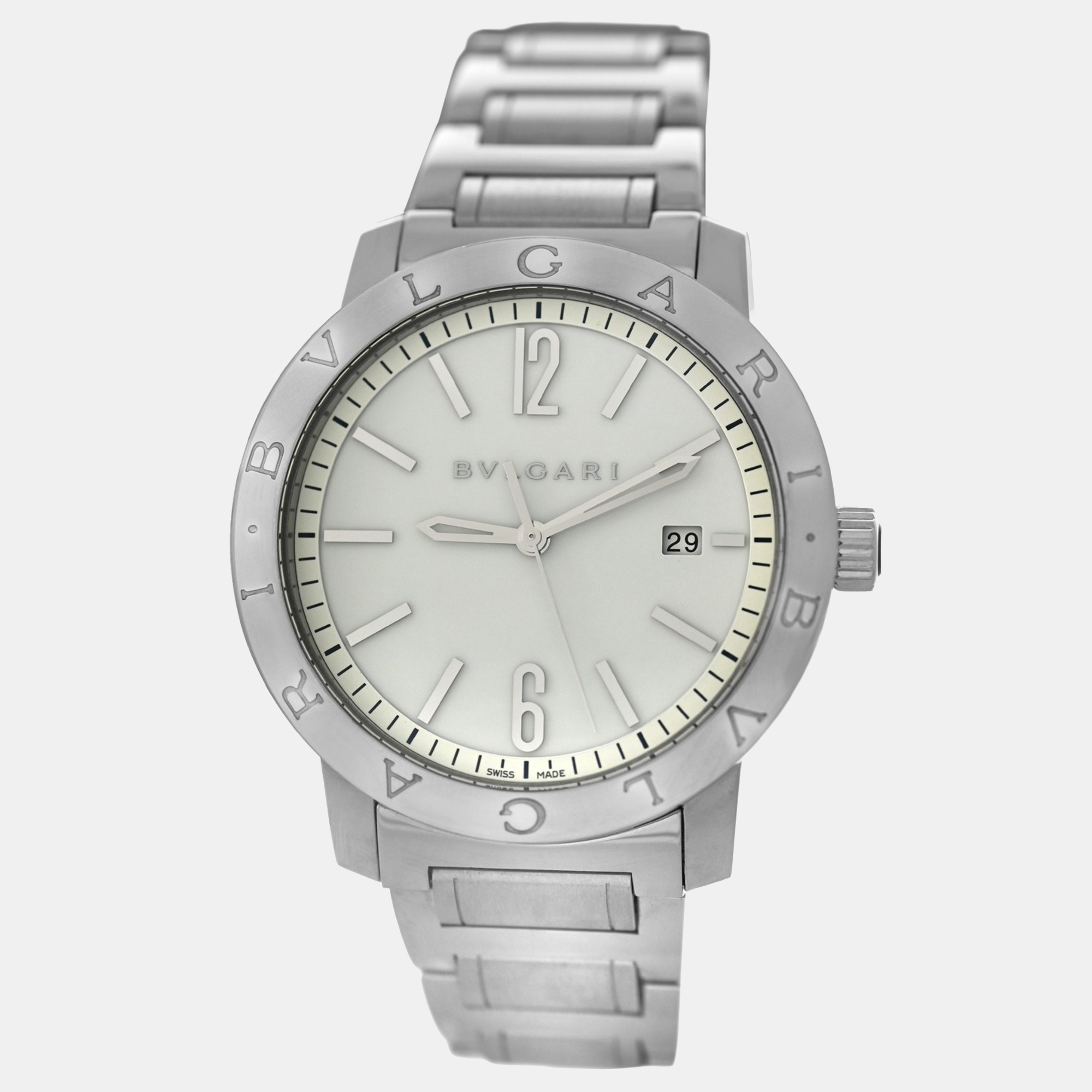 Bvlgari White Stainless Steel BB 41 S Automatic Men's Wristwatch 41 mm
Bvlgari White Stainless Steel BB 41 S Automatic Men's Wristwatch 41 mm