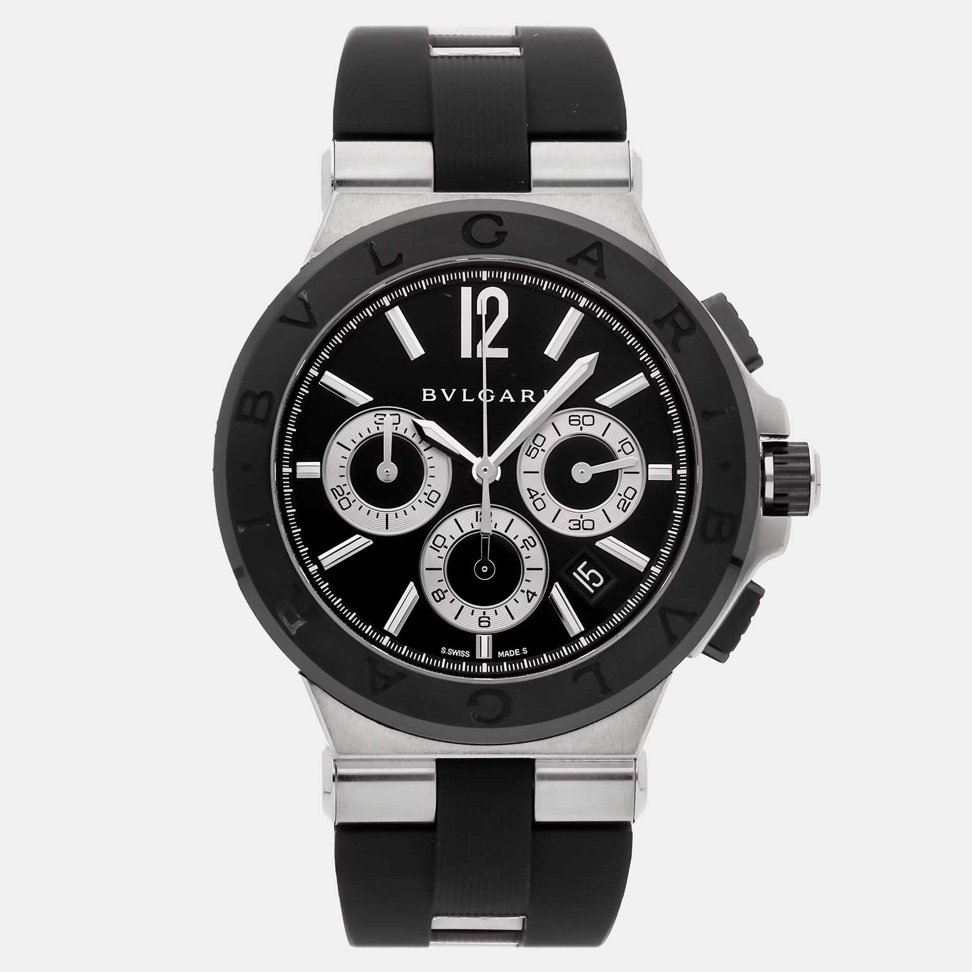 Pre-Owned Bvlgari Diagono Chronograph DG42SCCH BLK Automatic 42 mm, Black
Pre-Owned Bvlgari Diagono Chronograph DG42SCCH BLK Automatic 42 mm, Black