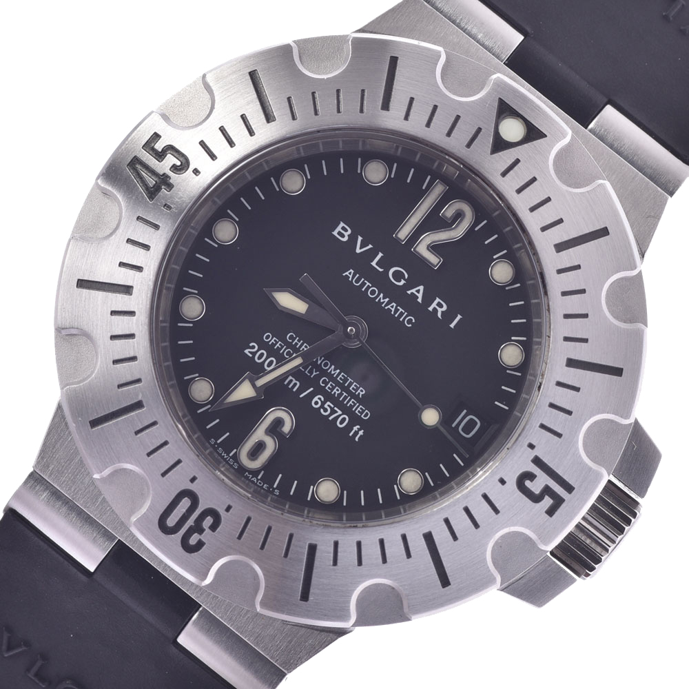 Bvlgari Black Stainless Steel Diagono Professional SD42S Men's Wristwatch
Bvlgari Black Stainless Steel Diagono Professional SD42S Men's Wristwatch