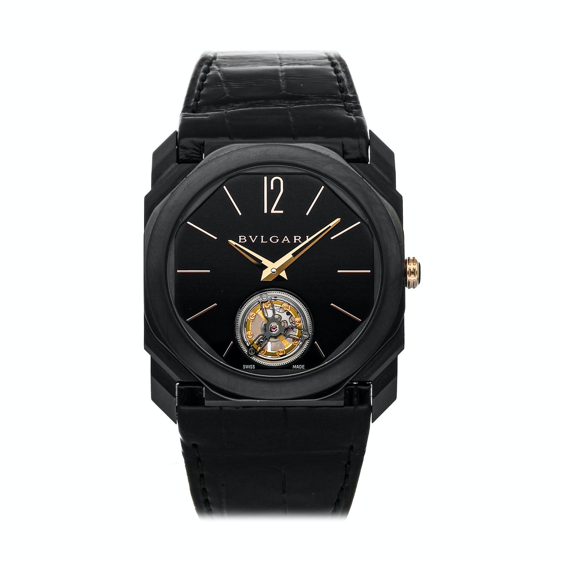 Bvlgari Black Octo Tourbillon Ultranero 102560 Men's Wristwatch 40 MM