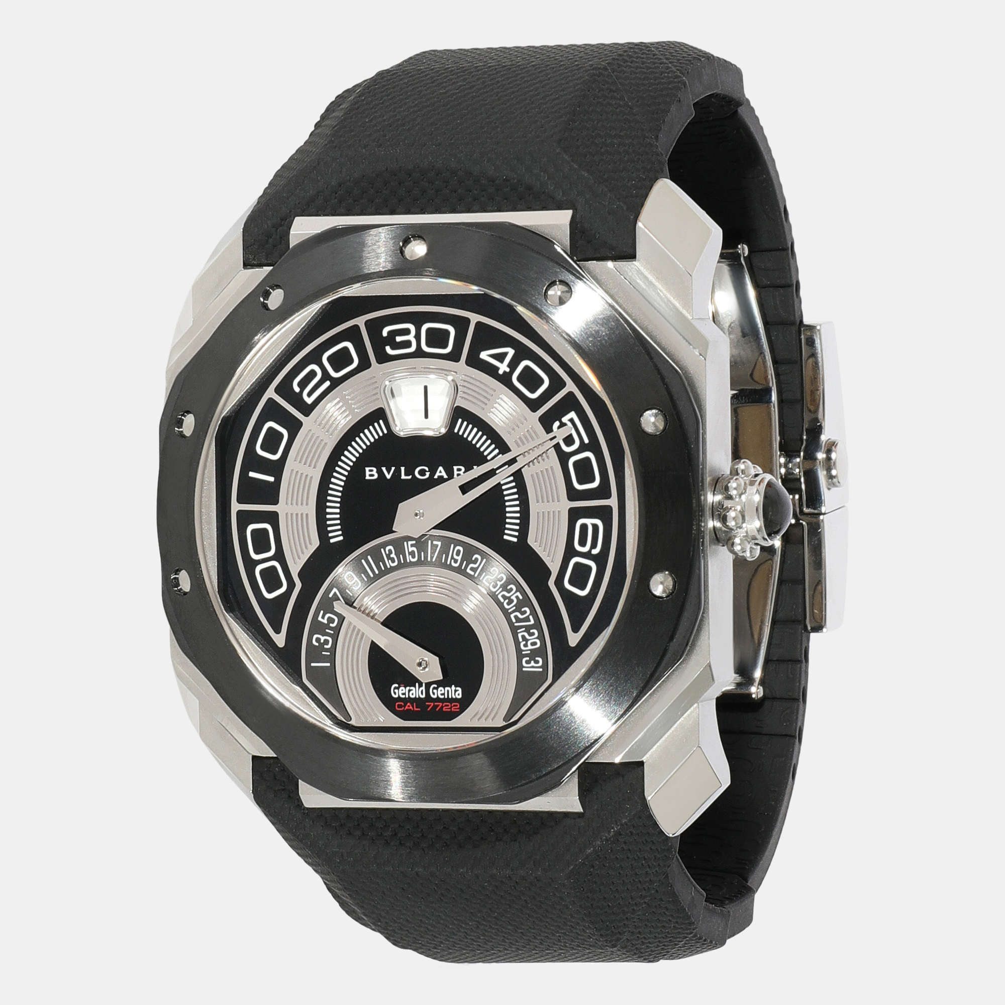 Bvlgari Black Stainless Steel And Ceramic Octo OBR.Y.1C Automatic Men's Wristwatch 42.5 Mm