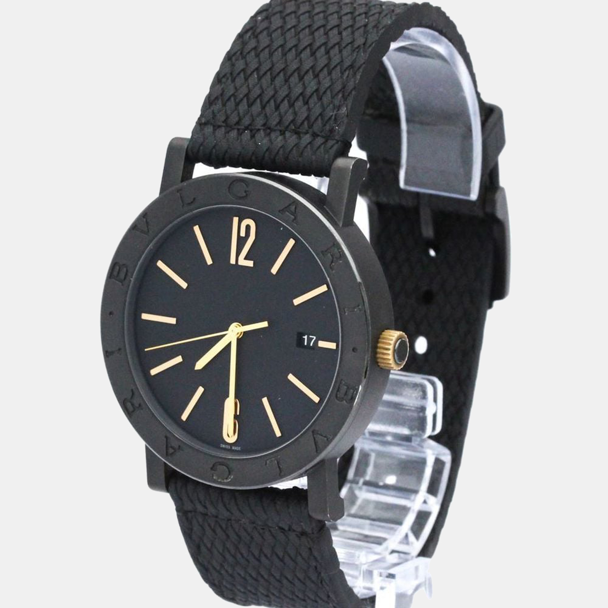Bvlgari Black Stainless Steel Bvlgari Bvlgari BB41 Men's Wristwatch 41 Mm