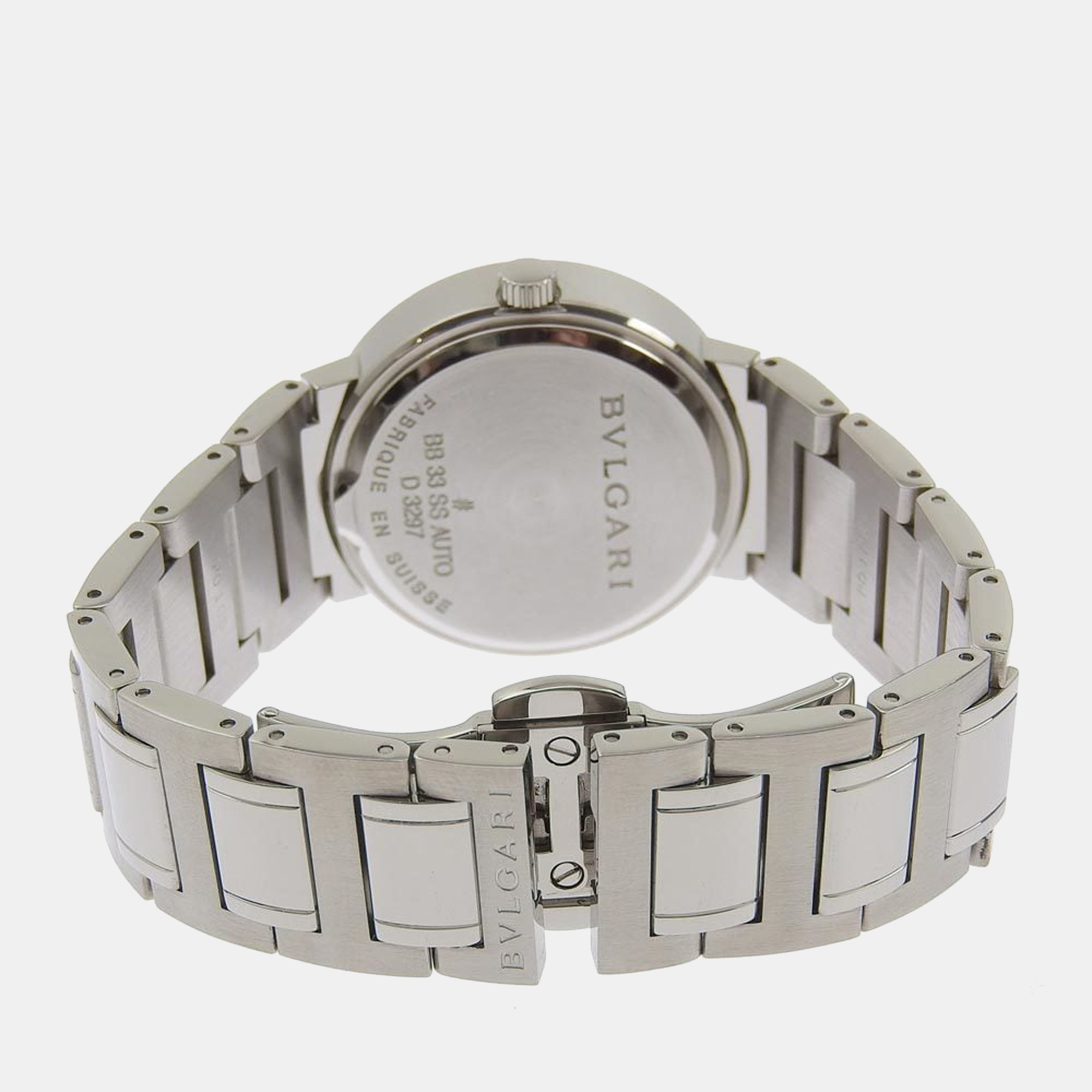 Bvlgari Black Stainless Steel Bvlgari Bvlgari BB33BSS Men's Wristwatch 33 Mm