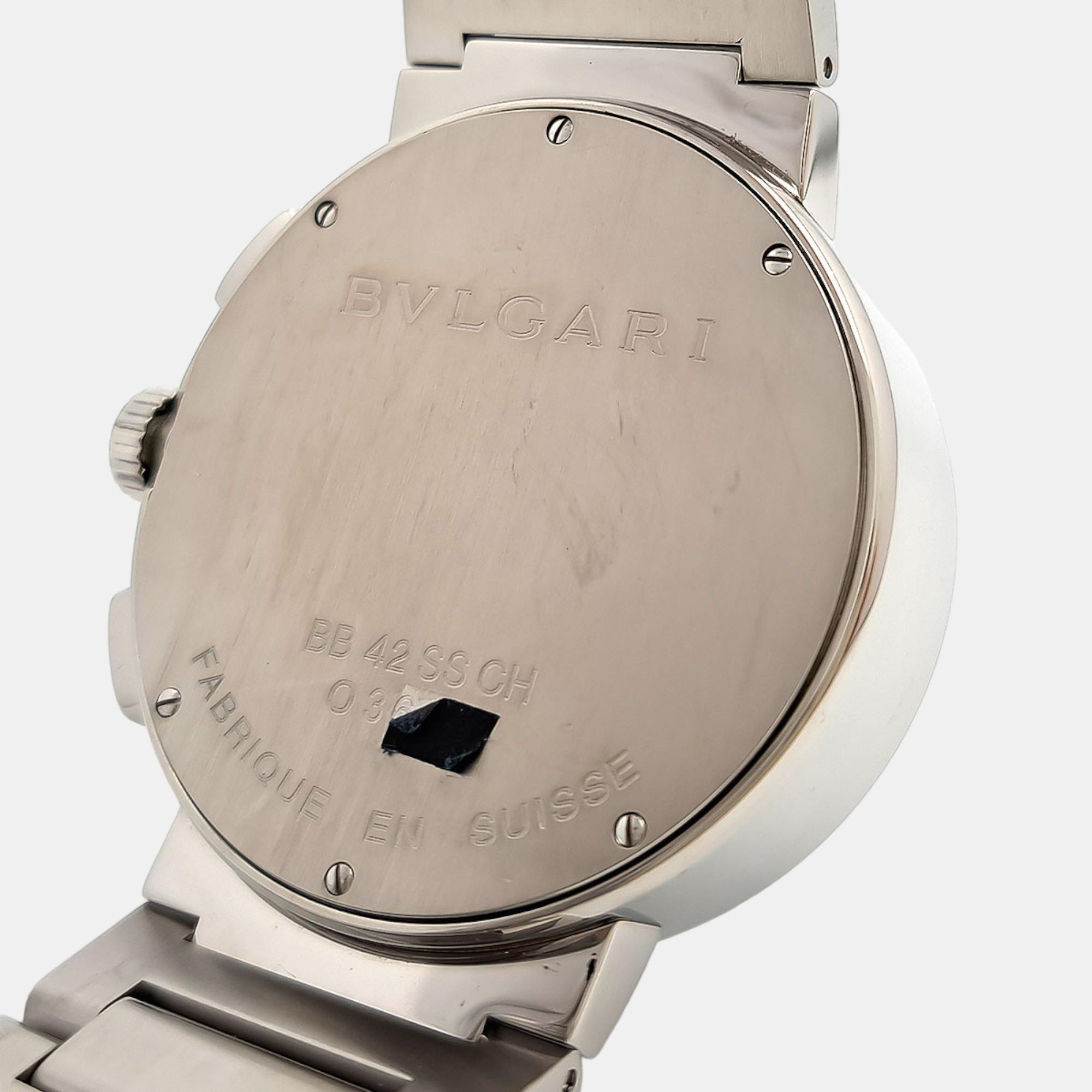 Bvlgari Black Stainless Steel Bvlgari Bvlgari Automatic Men's Wristwatch