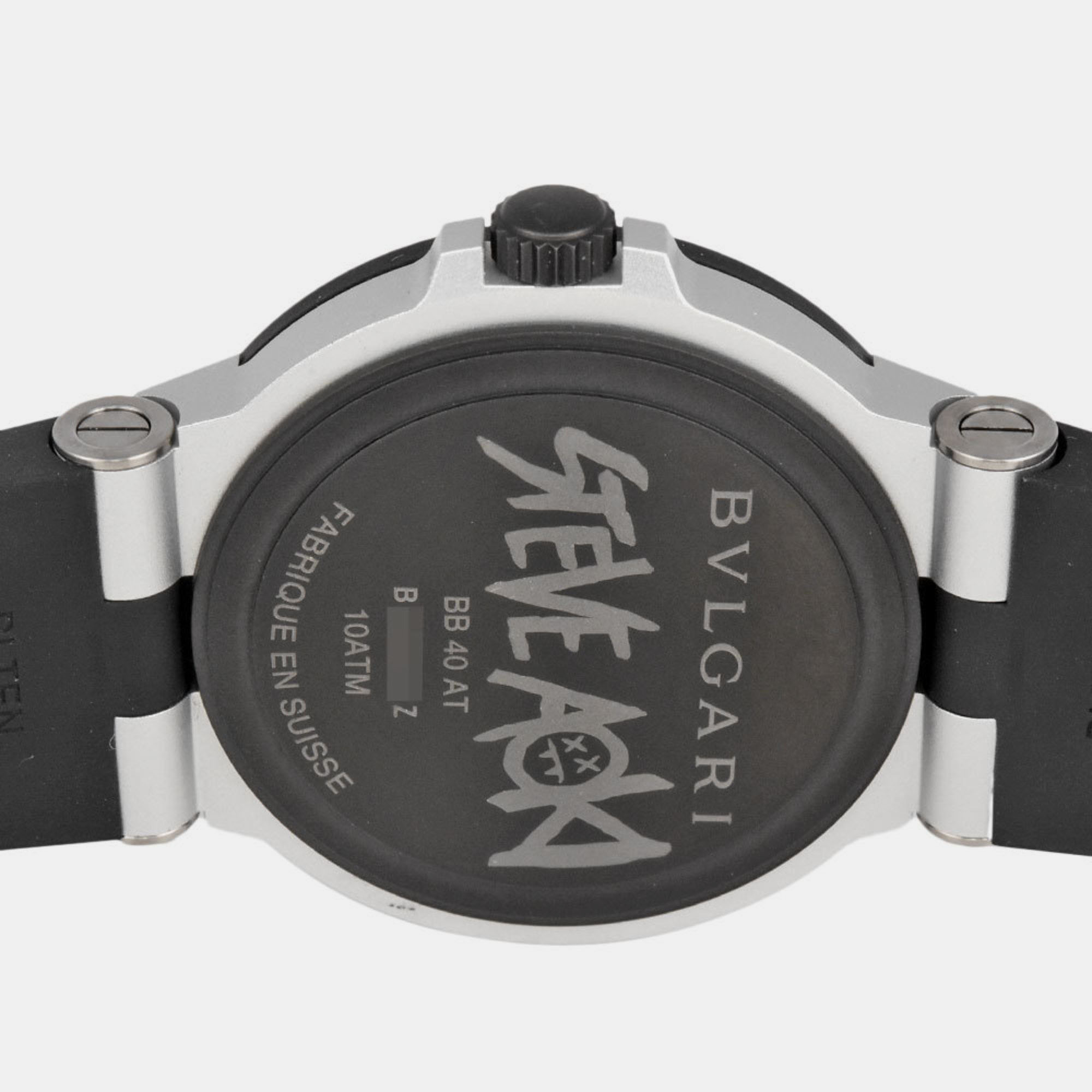 Bvlgari White Aluminum Aluminium Automatic Men's Wristwatch 40 Mm