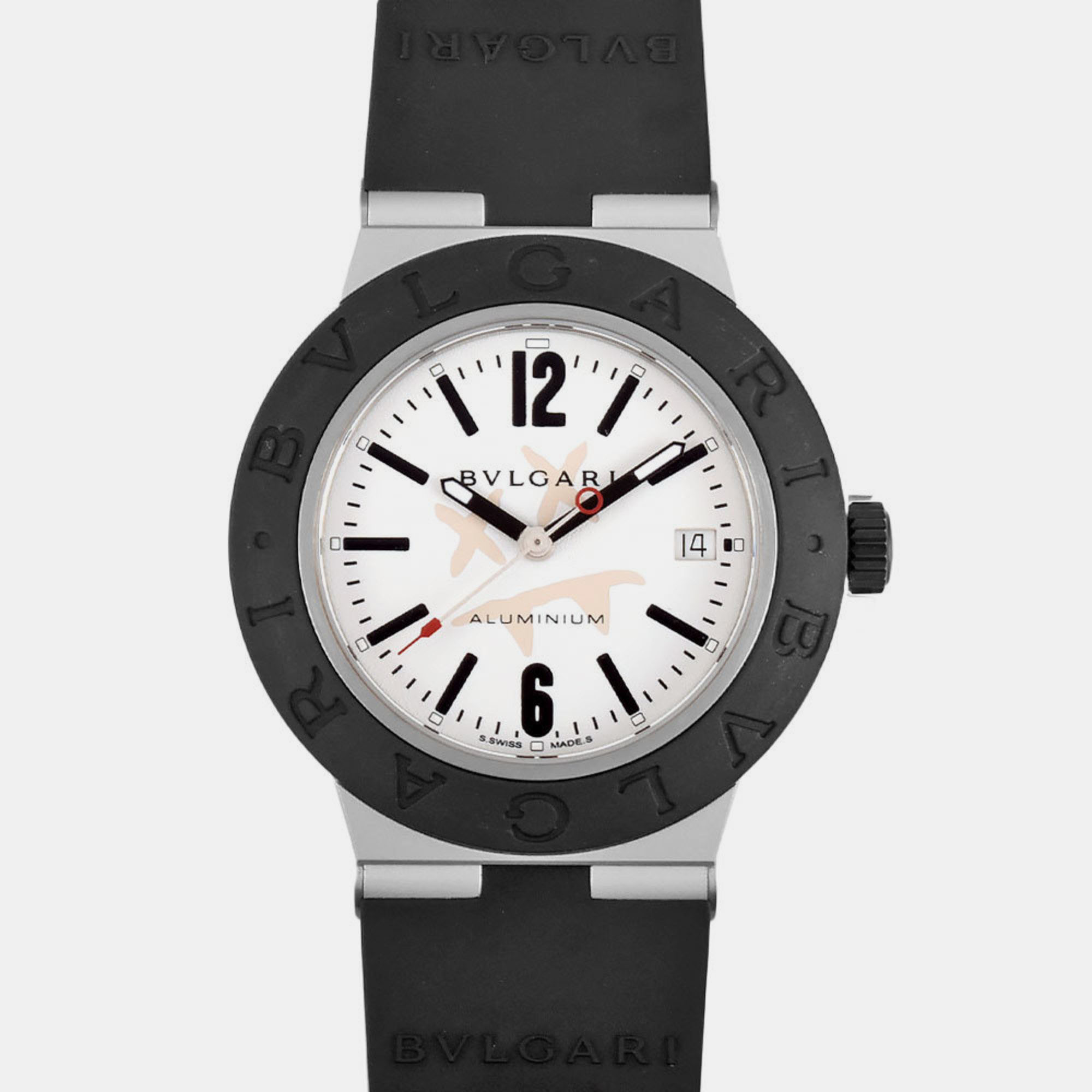 Bvlgari White Aluminum Aluminium Automatic Men's Wristwatch 40 Mm