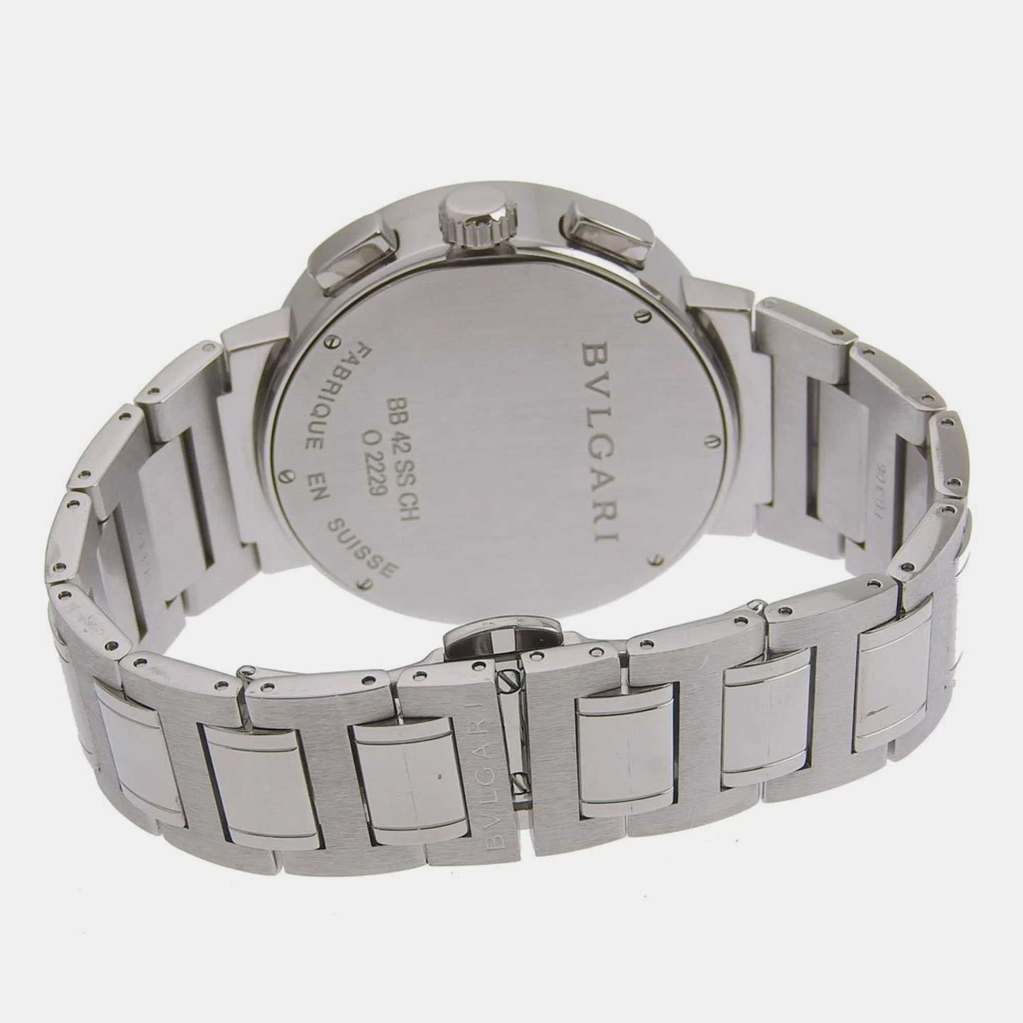 Bvlgari Black Stainless Steel Bvlgari Bvlgari BB42SSCH Automatic Men's Wristwatch 42 Mm