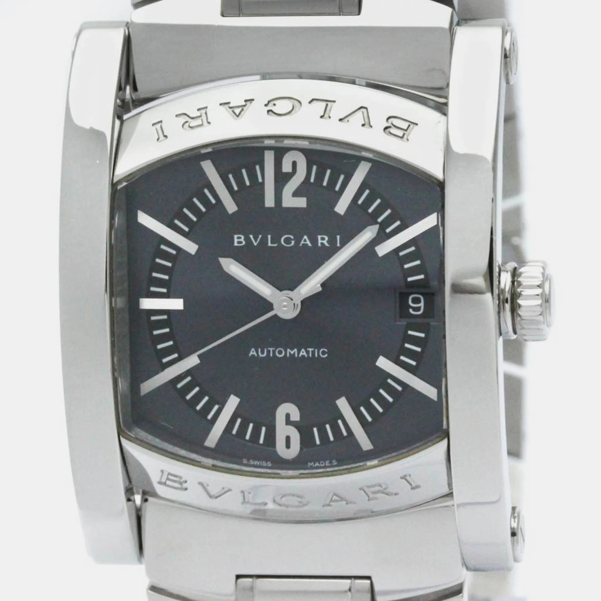 Bvlgari Grey Stainless Steel Assioma AA44S Automatic Men's Wristwatch 44 Mm