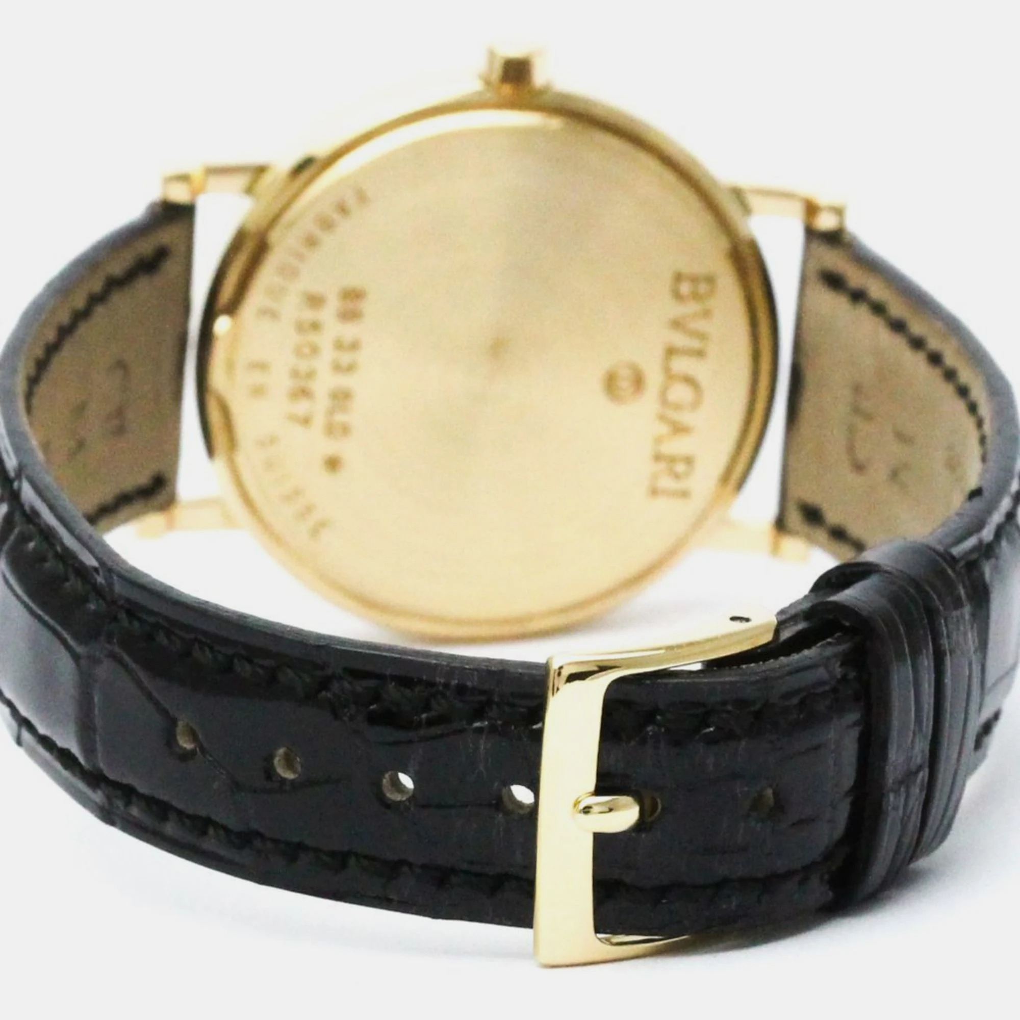 Bvlgari Black 18k Yellow Gold BB33GLD Quartz Men's Wristwatch 33 Mm