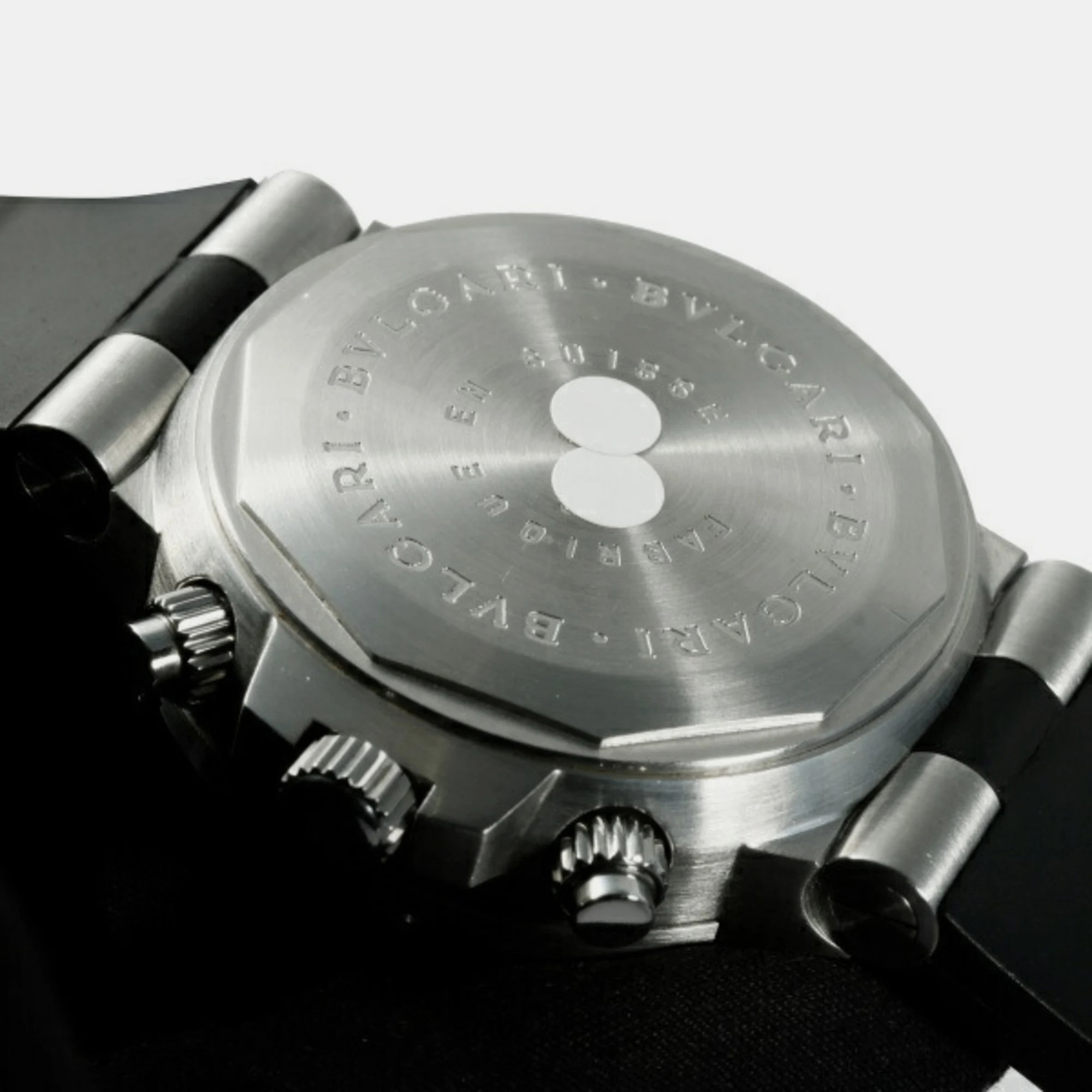 Bvlgari White Stainless Steel Diagono SCB38SSC38WSV Automatic Men's Wristwatch 38 Mm