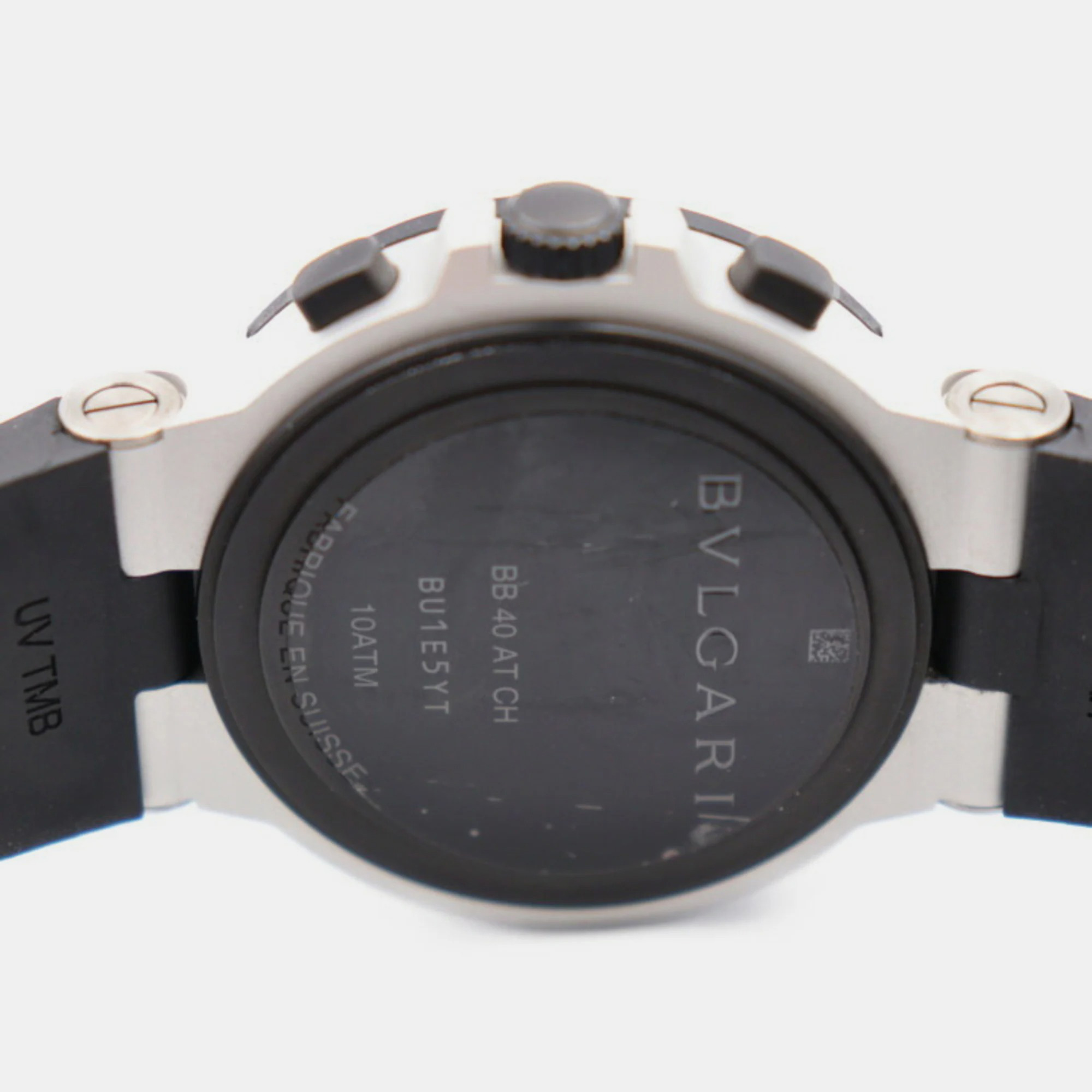 Bvlgari Silver Titanium Aluminum BB40ATCH Automatic Men's Wristwatch 40 Mm