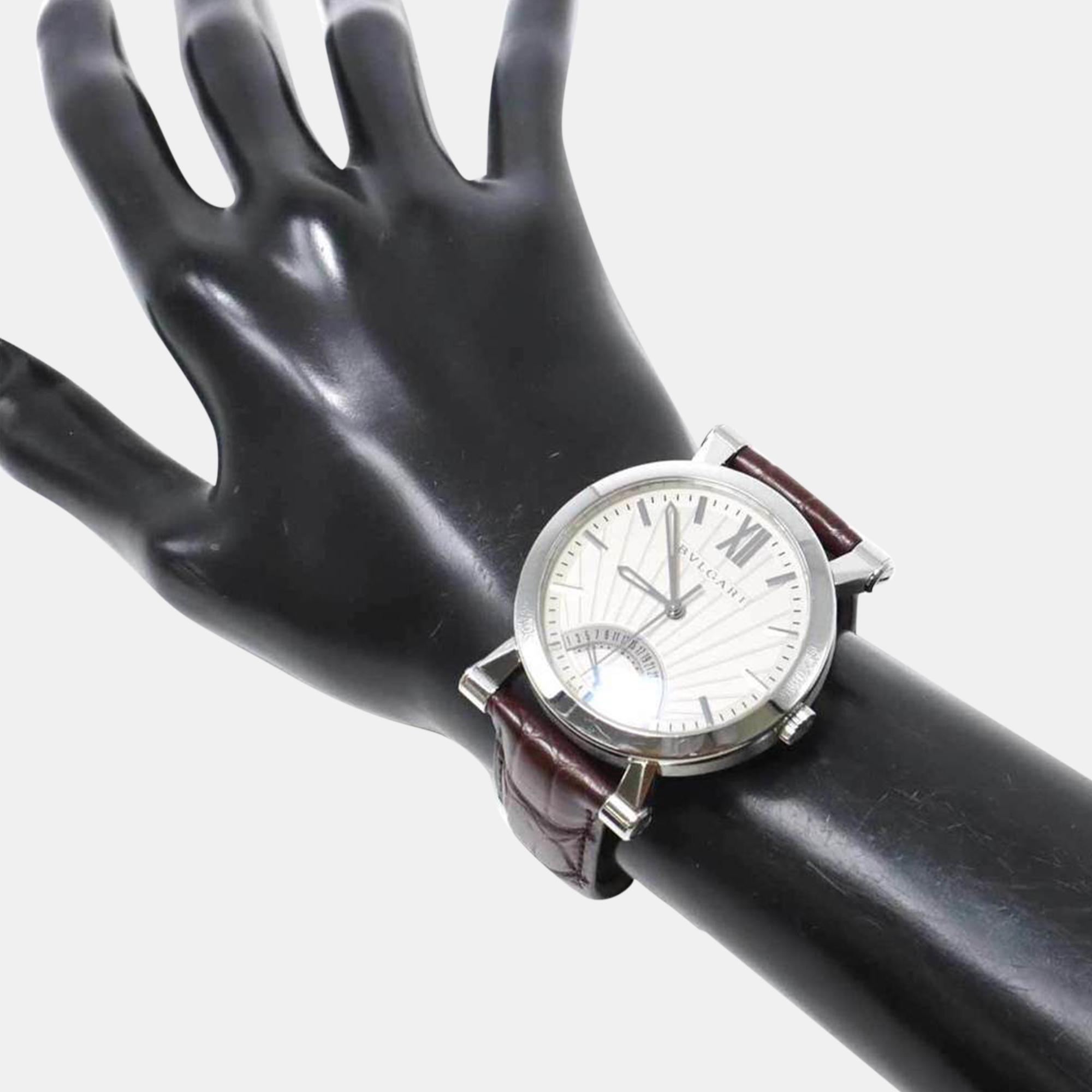 Bvlgari Silver Stainless Steel Sotirio Retrograde SB42SDR Automatic Men's Wristwatch 42 Mm