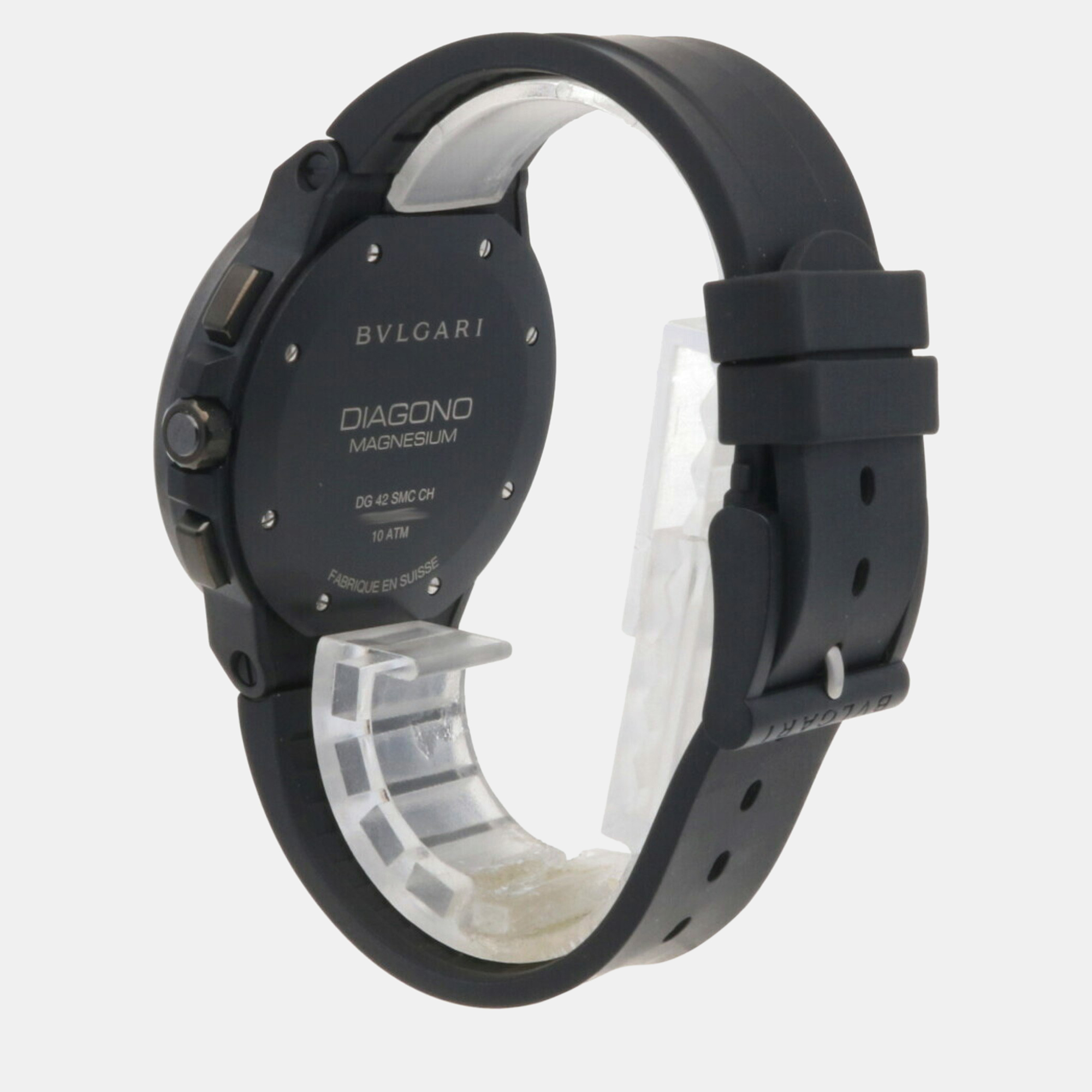 Bvlgari Black Stainless Steel Diagono DG42SMCCH Automatic Men's Wristwatch 43 Mm