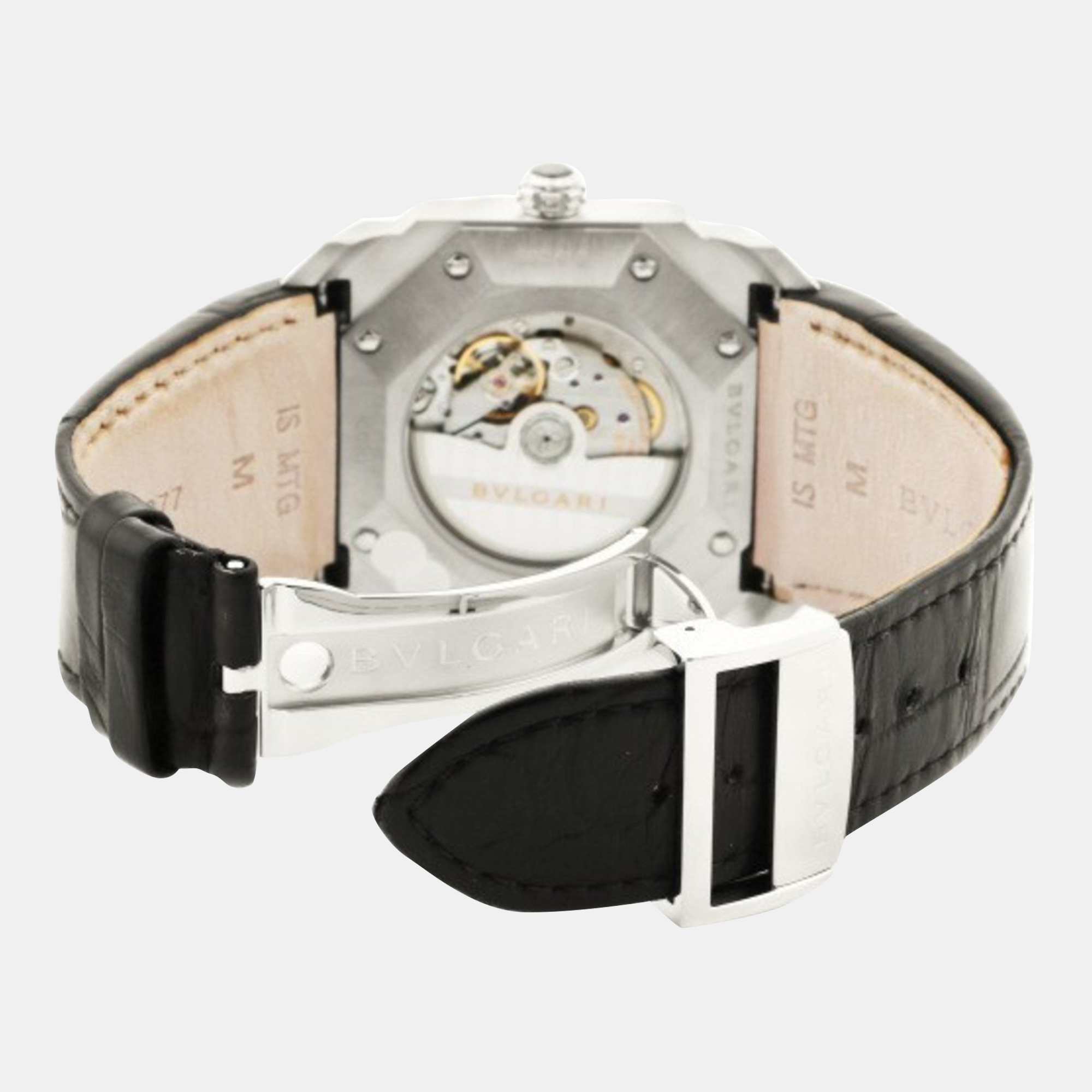 Bvlgari Black Stainless Steel Octo BGO41S Automatic Men's Wristwatch 41 Mm