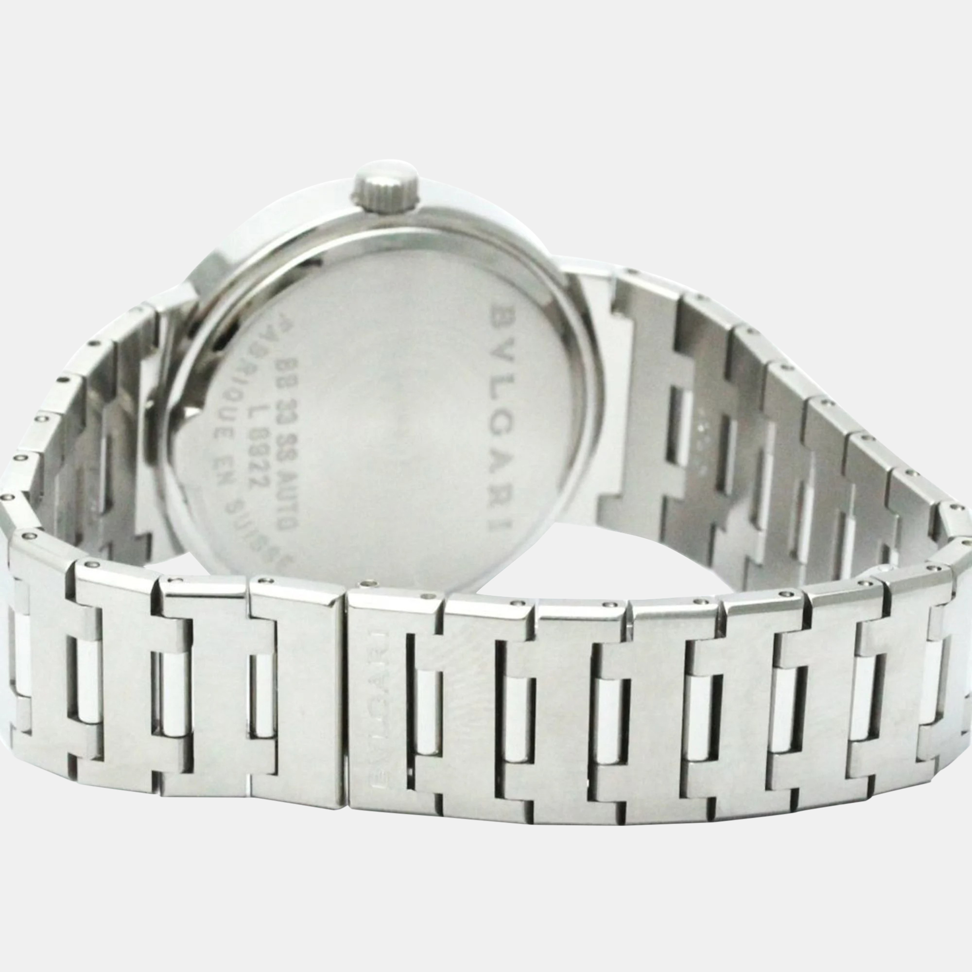 Bvlgari Black Stainless Steel Bvlgari Bvlgari BB33SS Automatic Men's Wristwatch 33 Mm