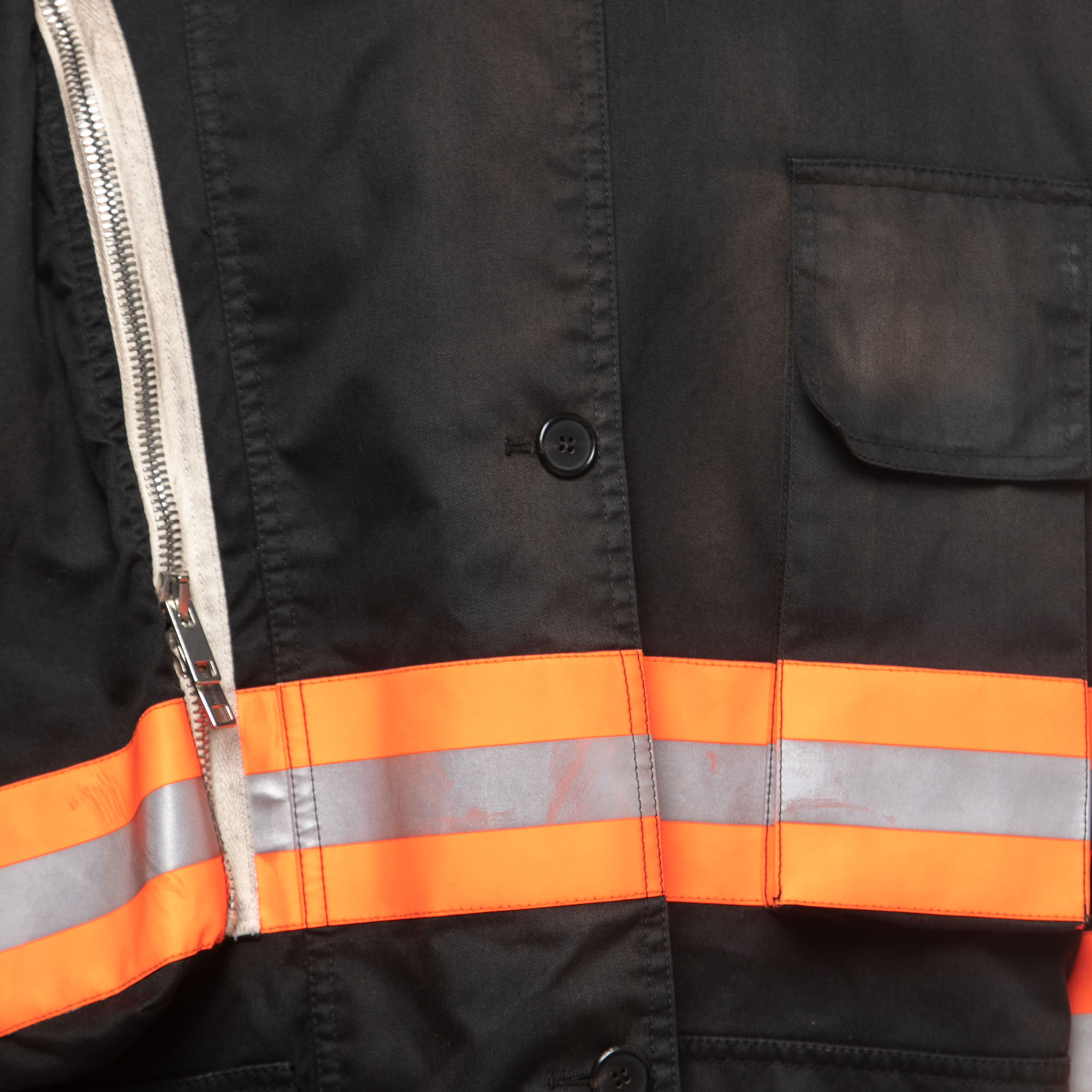 Calvin Klein Black Cotton Reflective Fireman Jacket M