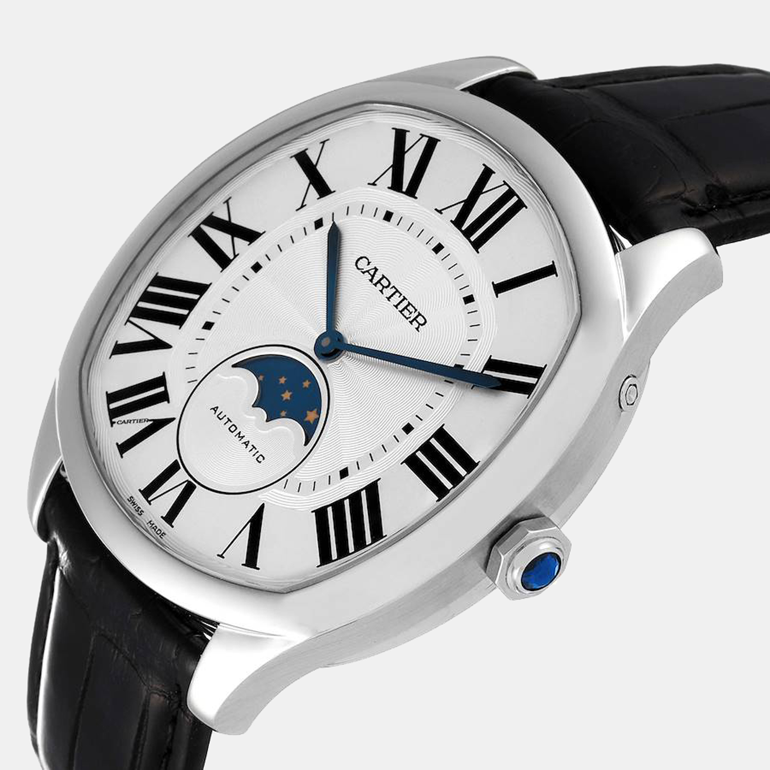 Cartier Silver Stainless Steel Drive de Moonphase WSNM0008 Automatic Men's Wristwatch 40 mm
Cartier Silver Stainless Steel Drive de Moonphase WSNM0008 Automatic Men's Wristwatch 40 mm