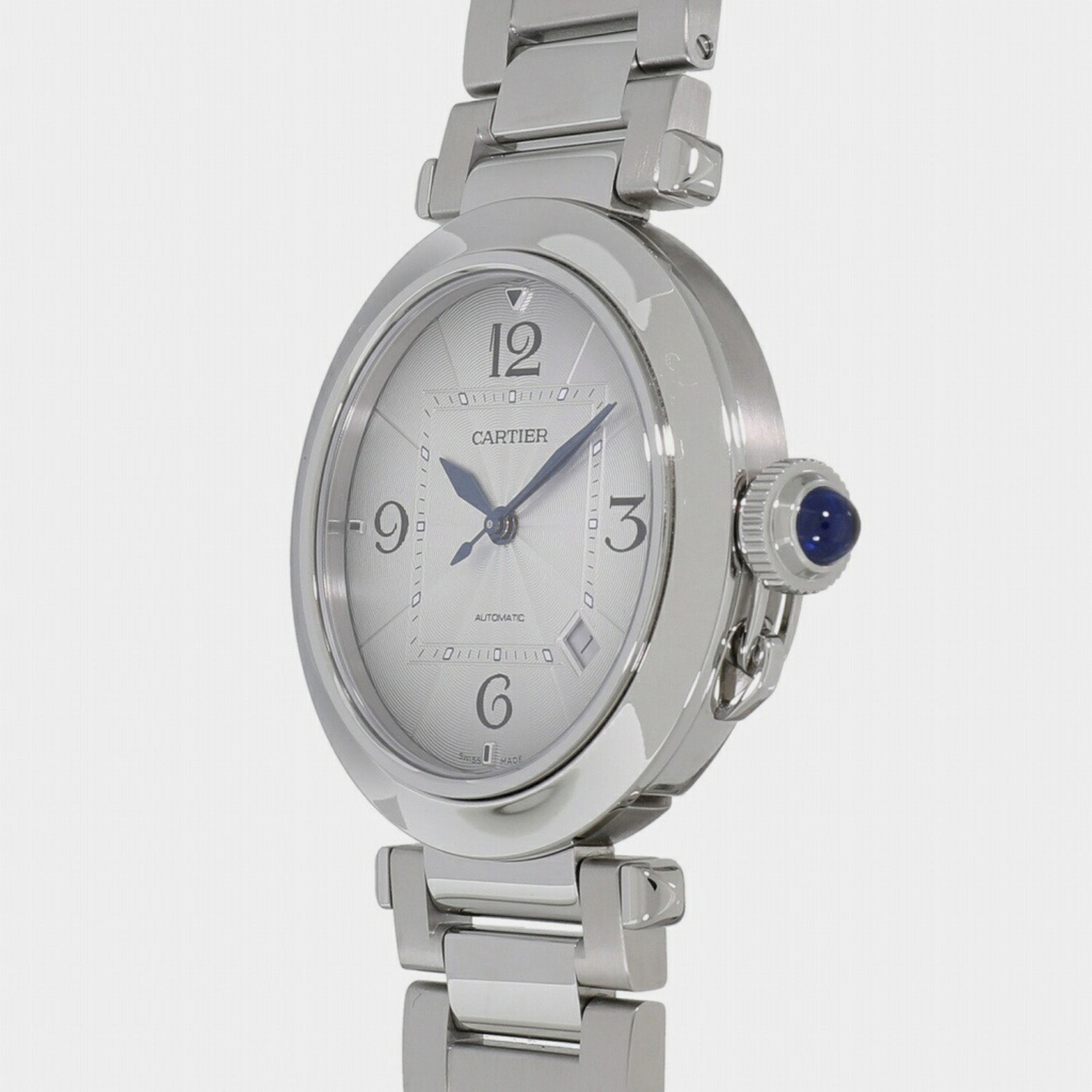 Cartier Silver Stainless Steel Pasha De Cartier WSPA0009 Automatic Men's Wristwatch 41 Mm