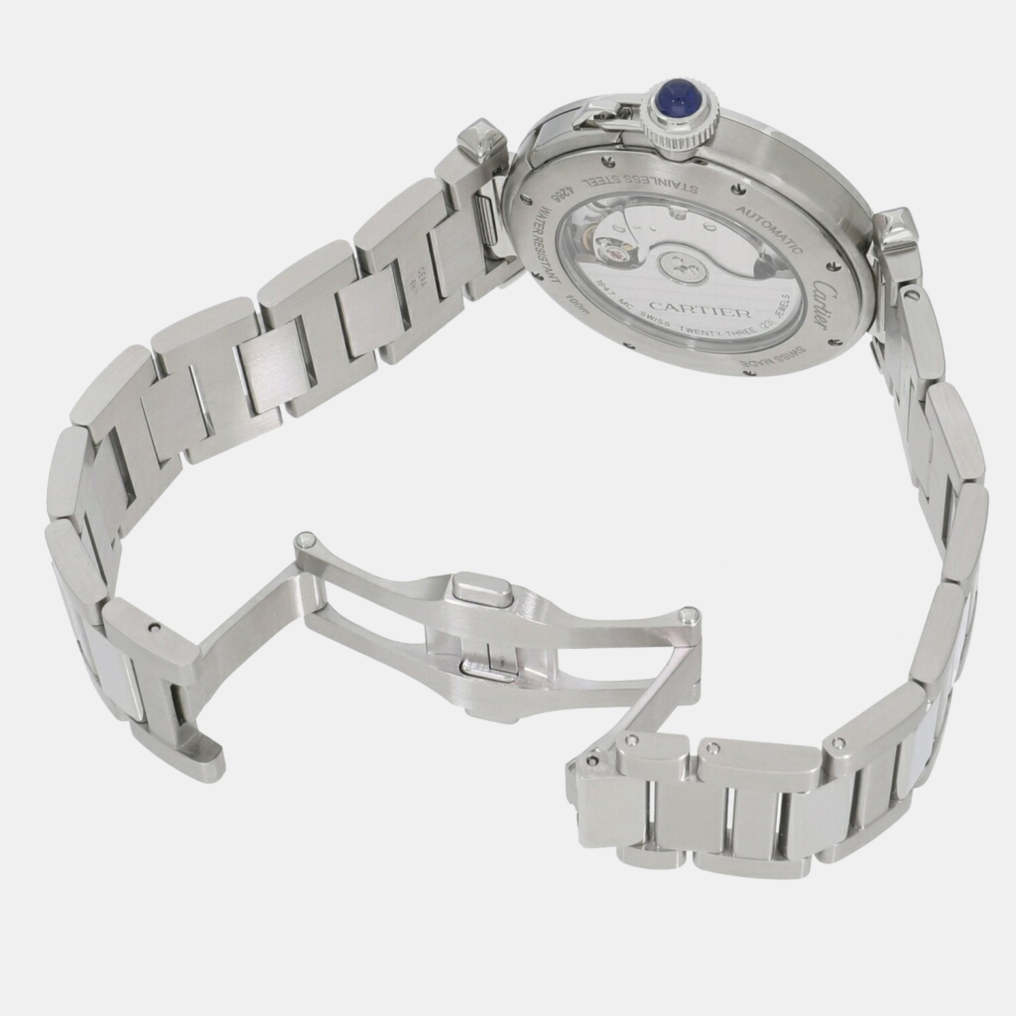 Cartier Silver Stainless Steel Pasha De Cartier WSPA0009 Automatic Men's Wristwatch 41 Mm