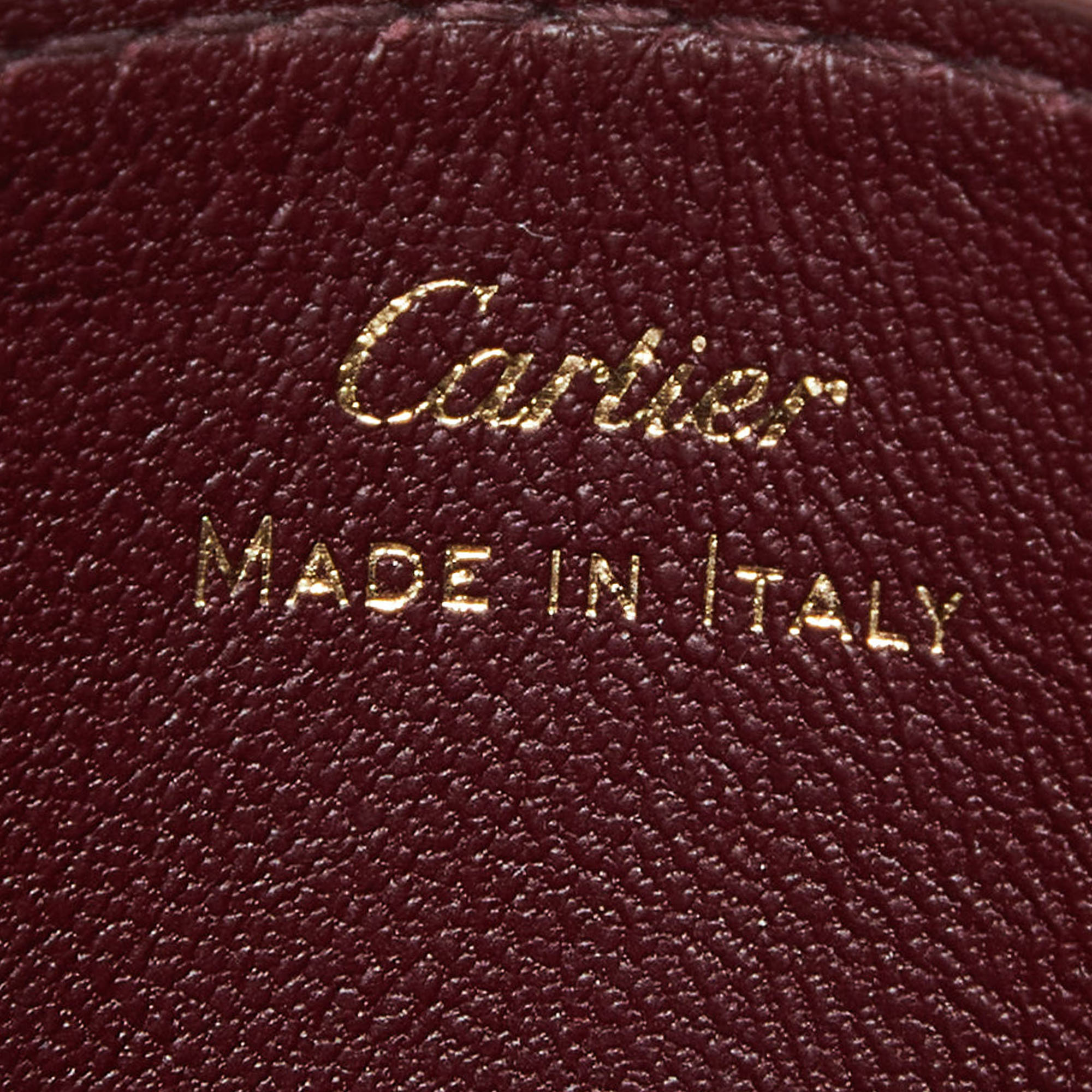 Cartier Burgundy Leather Must De Cartier Card Holder