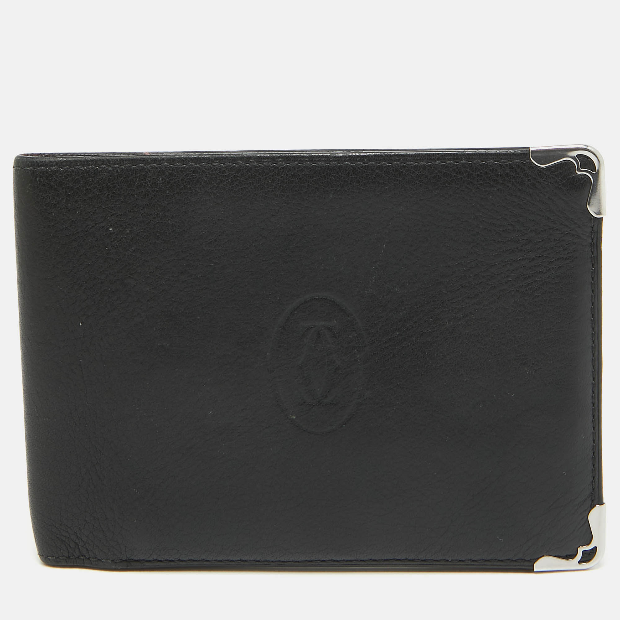 Cartier black leather must de cartier bifold wallet