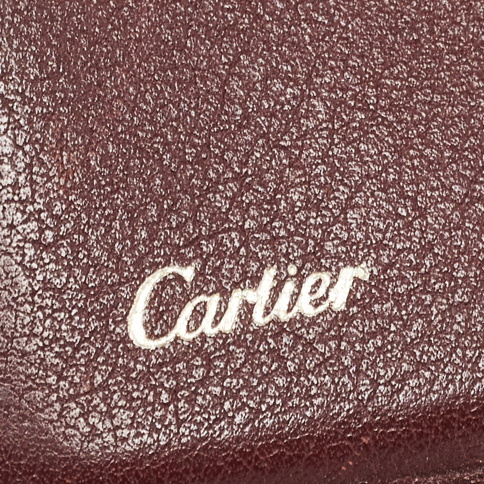 Cartier Burgundy Leather Must De Cartier Bifold Card Holder