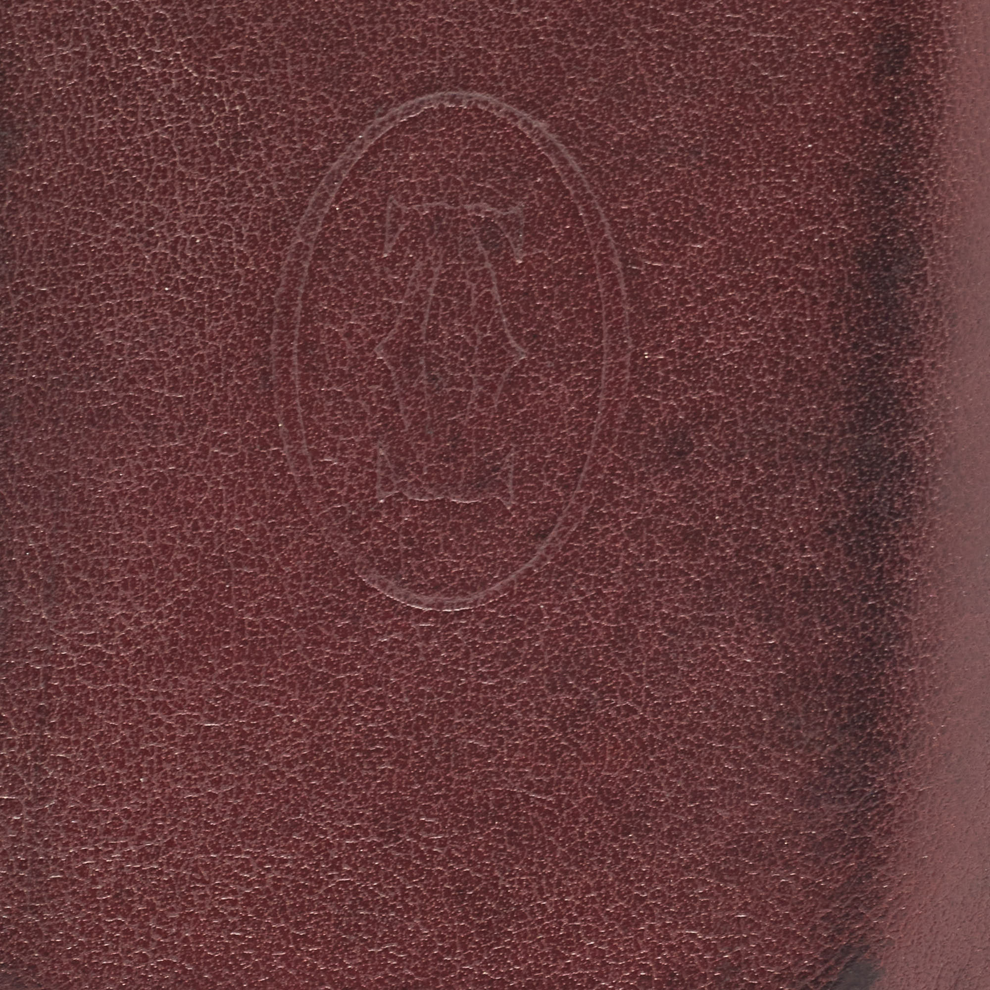 Cartier Burgundy Leather Must De Cartier Bifold Card Holder