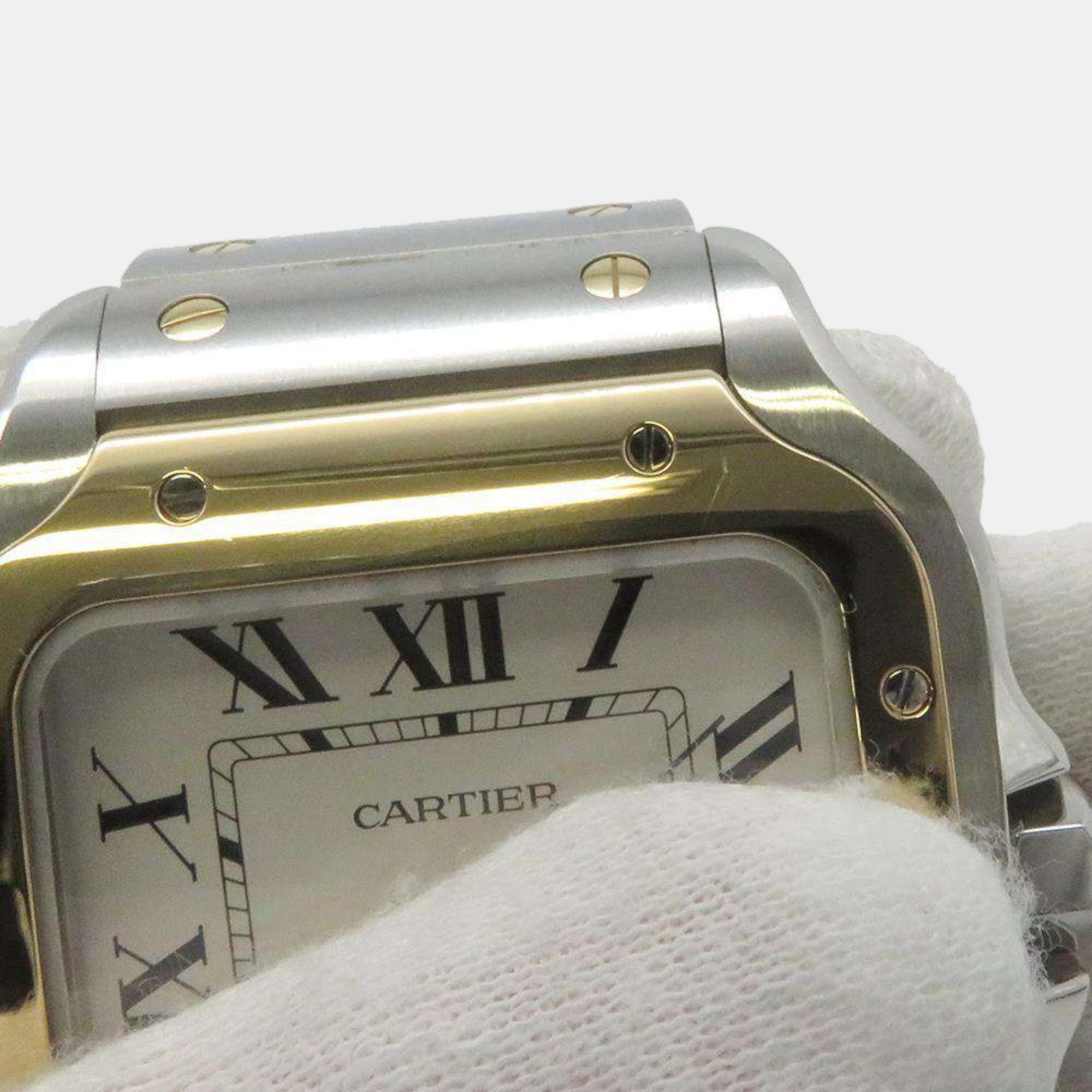 Cartier Silver 18k Yellow Gold Stainless Steel Santos De Cartier W2SA0009 Automatic Men's Wristwatch 40 Mm