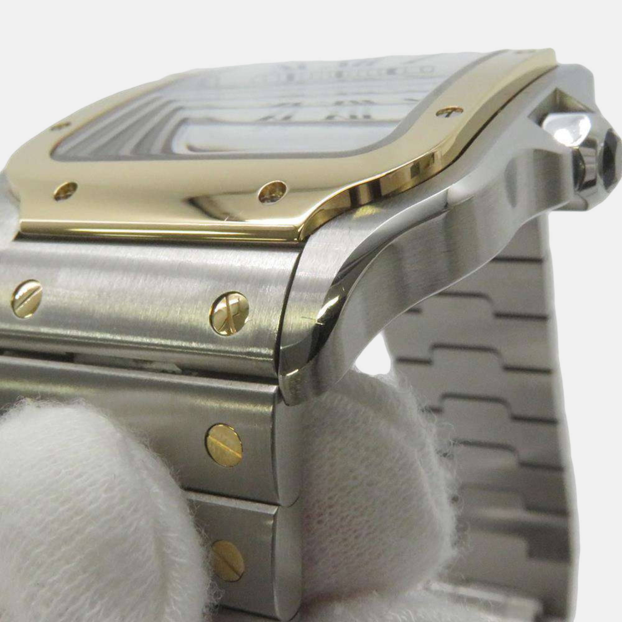 Cartier Silver 18k Yellow Gold Stainless Steel Santos De Cartier W2SA0009 Automatic Men's Wristwatch 40 Mm