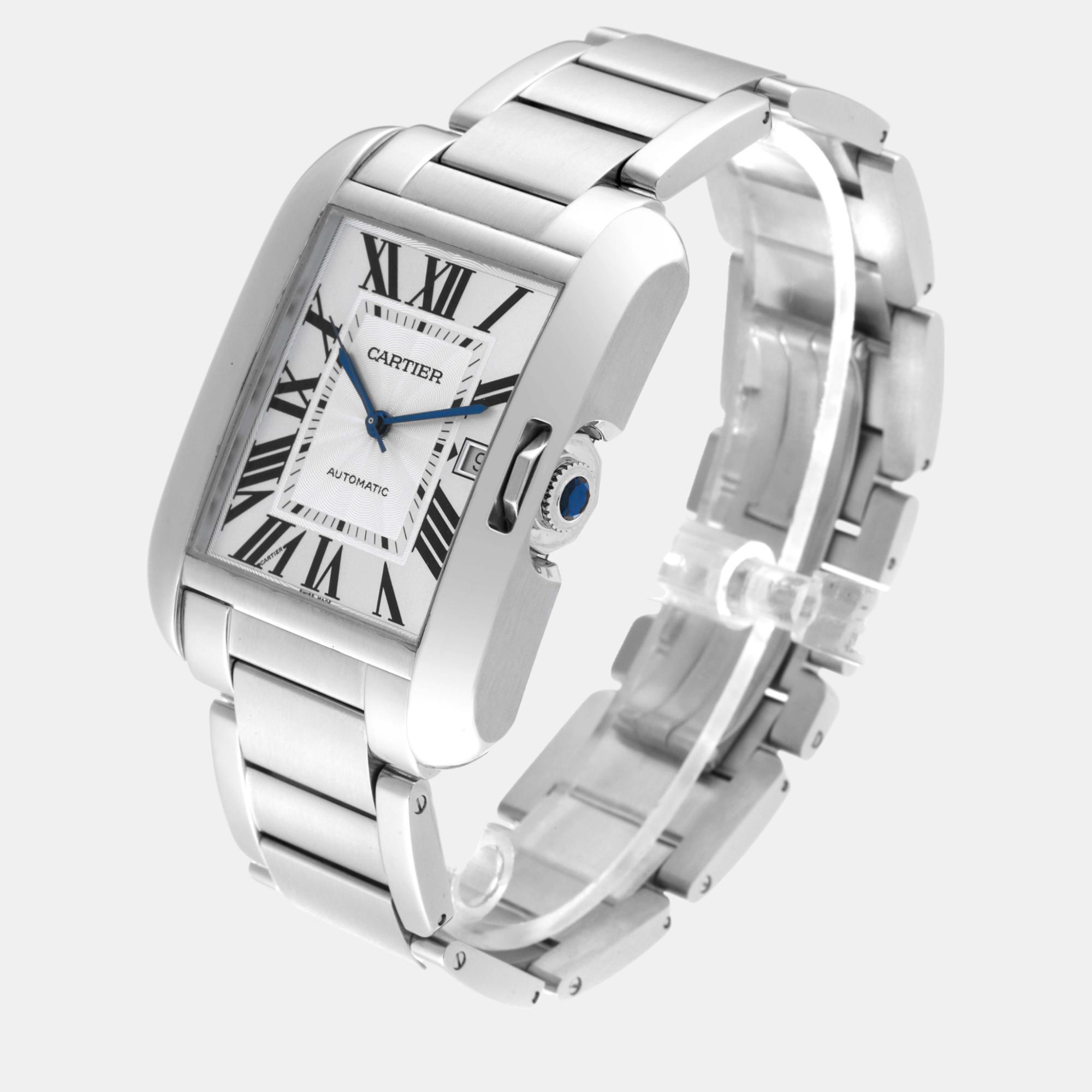 Cartier Tank Anglaise XL Steel Automatic Men's Watch 36.2 Mm