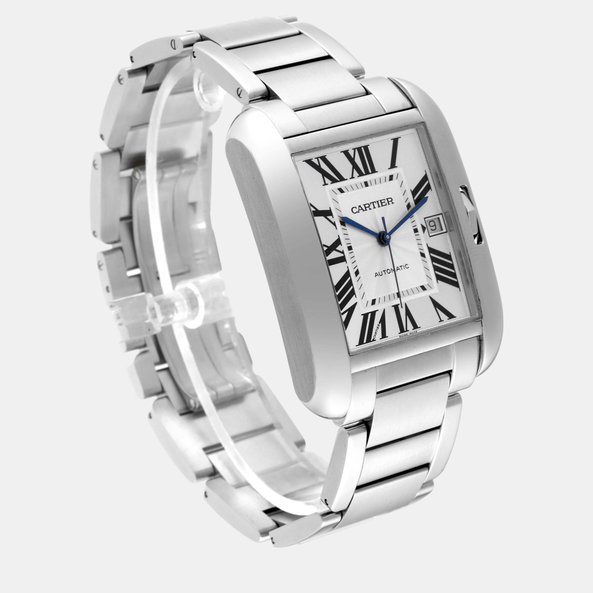 Cartier Tank Anglaise XL Steel Automatic Men's Watch 36.2 Mm