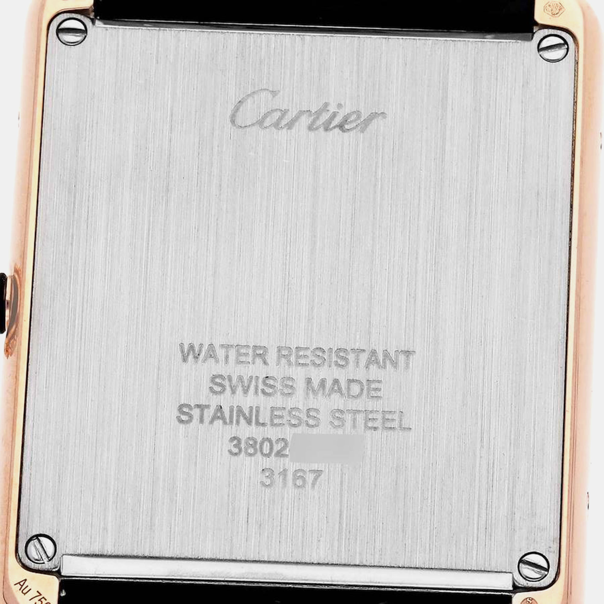 Cartier Tank Solo Large Steel Rose Gold Steel Men's Watch W5200025 34 X 27 Mm