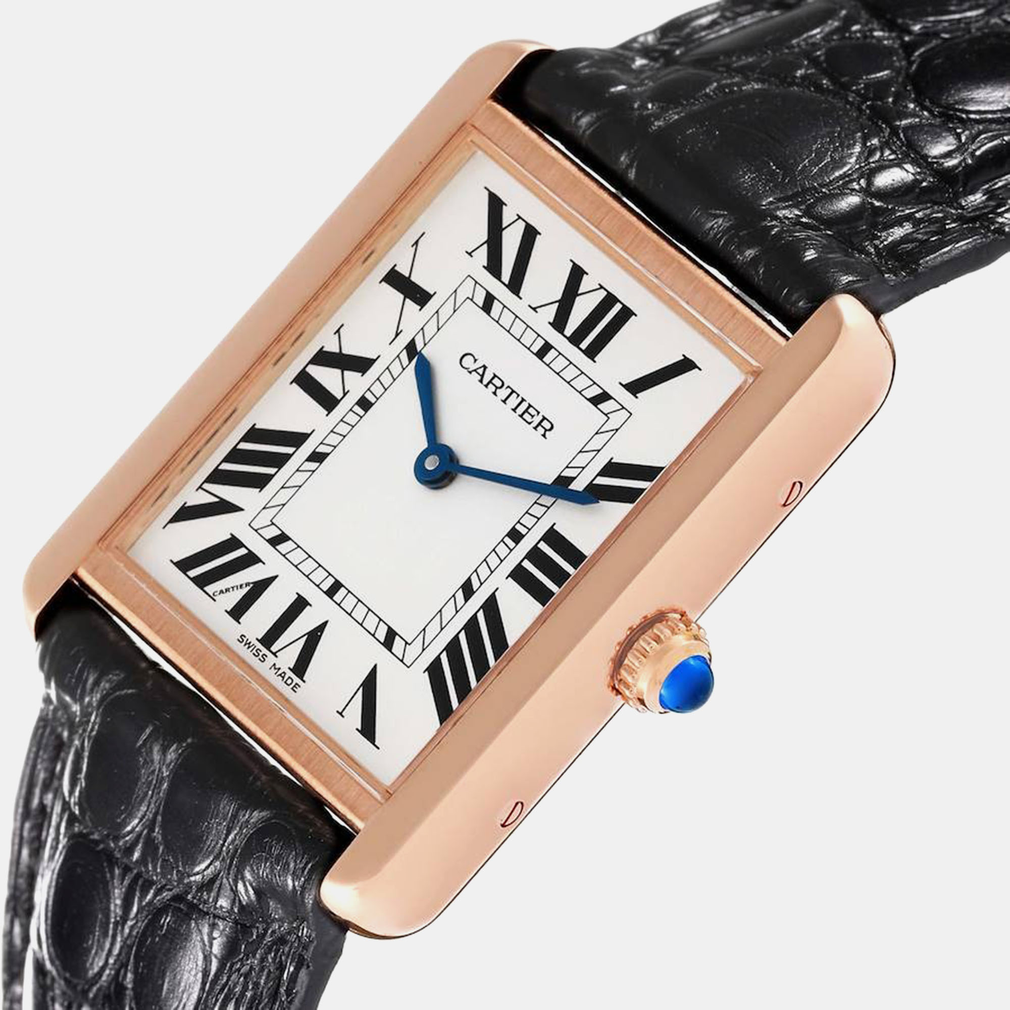 Cartier Tank Solo Large Steel Rose Gold Steel Men's Watch W5200025 34 X 27 Mm