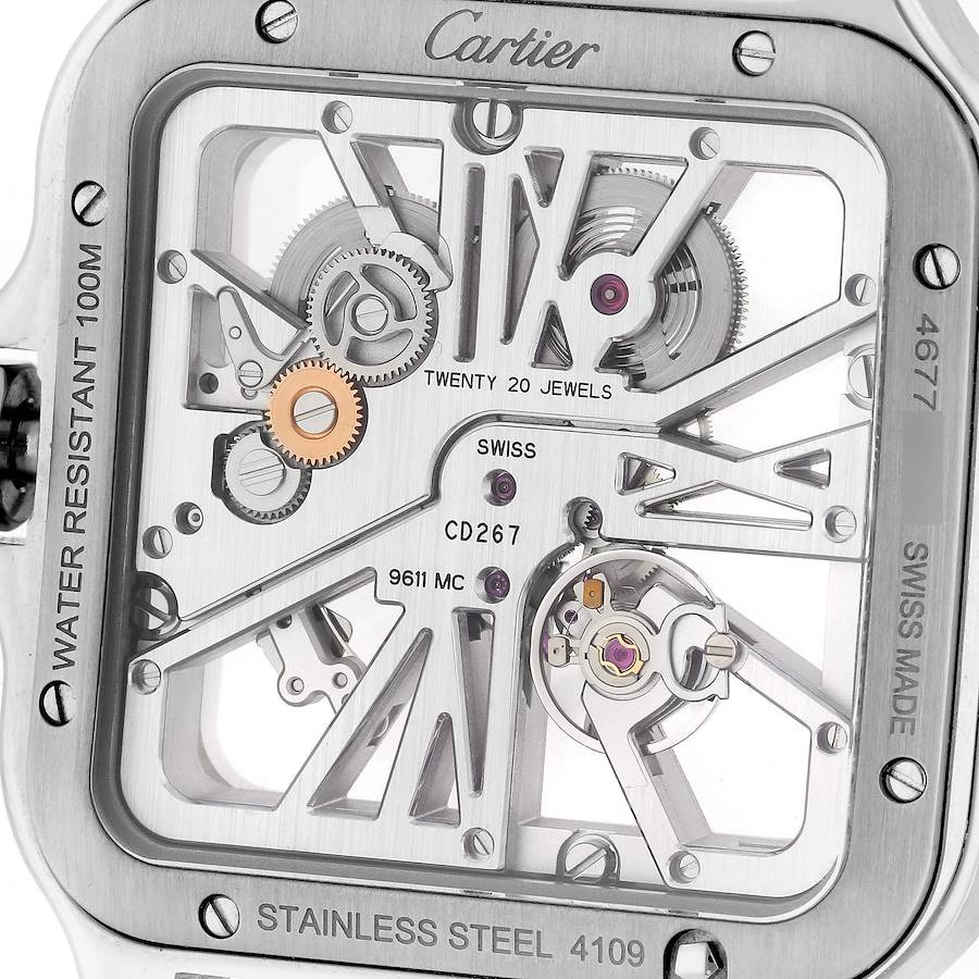 Cartier Skeleton Horloge Santos Steel Men's Watch 39.7 Mm