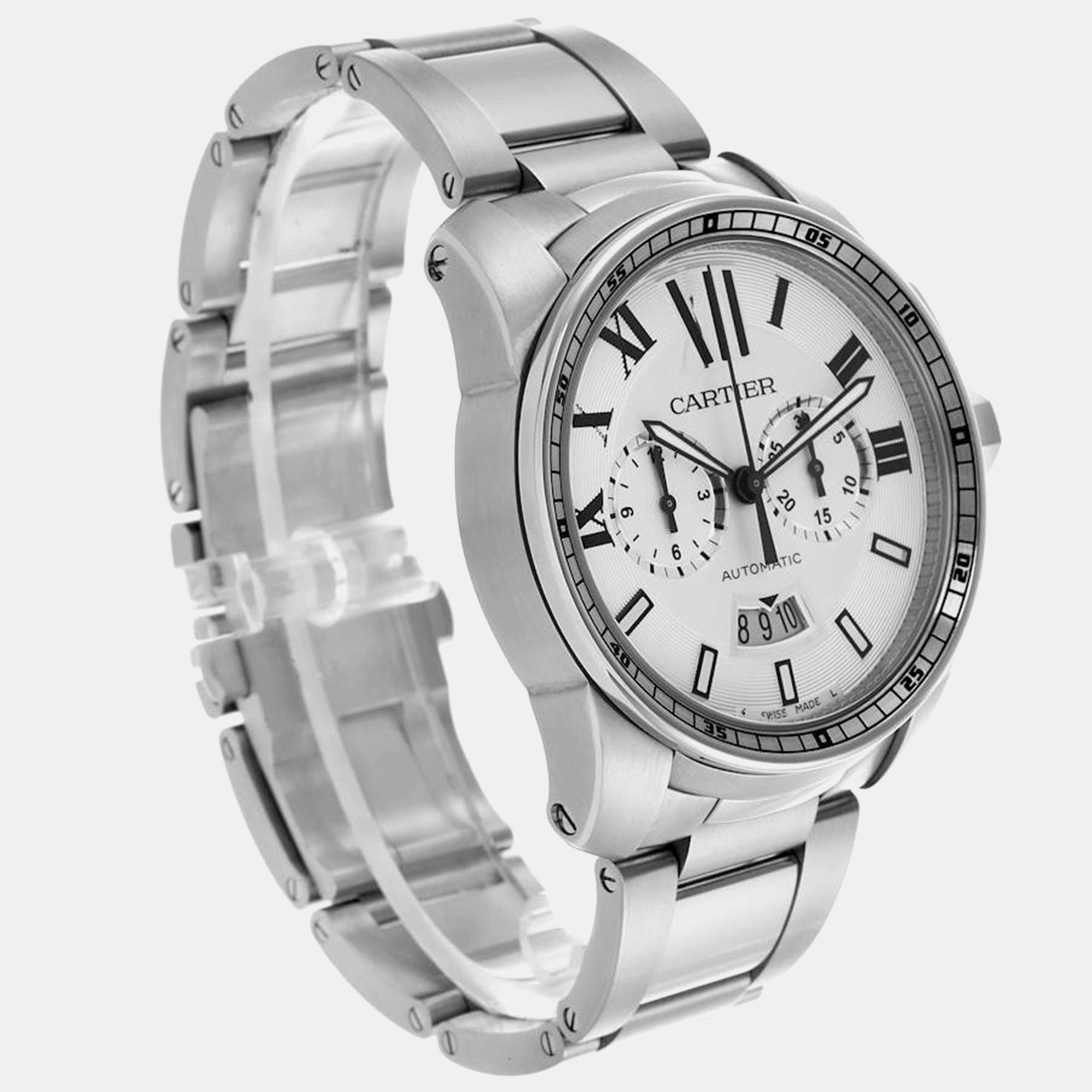 Cartier Calibre Chronograph Steel Mens Watch W7100045