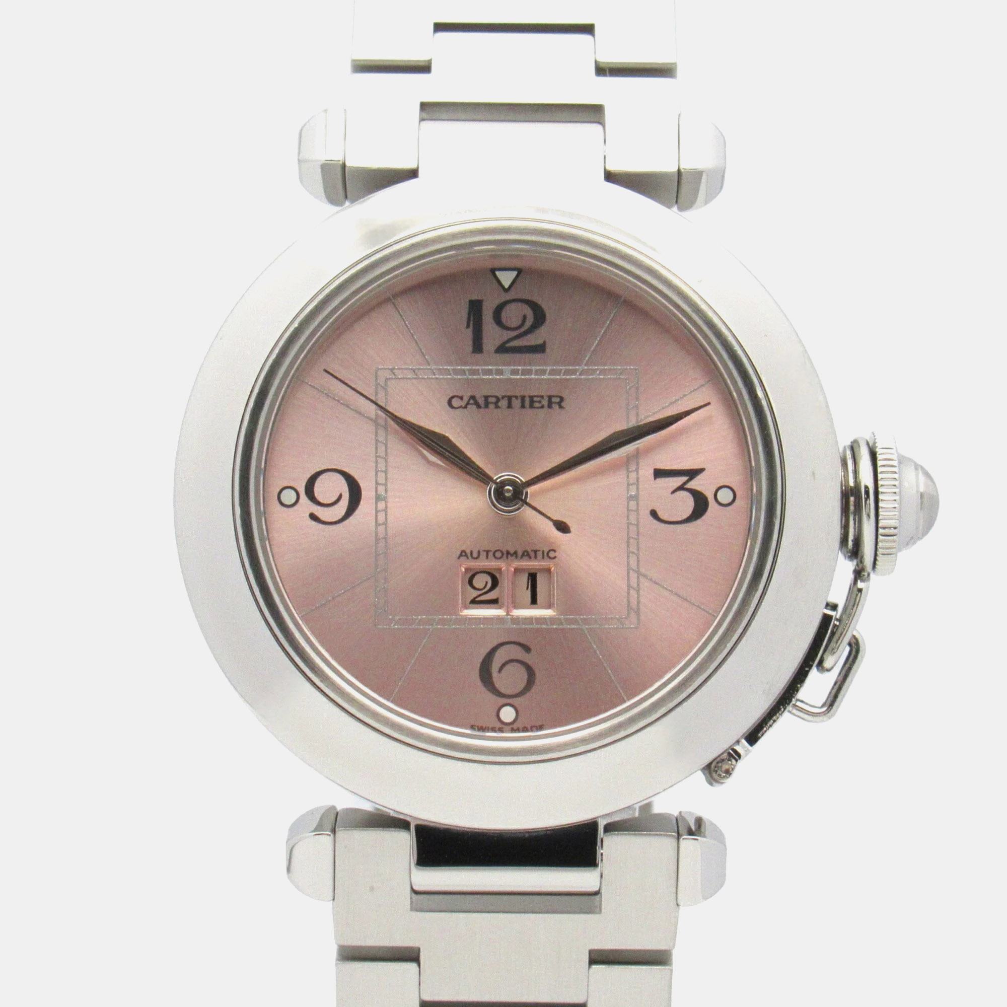 Cartier Pink Stainless Steel Pasha C Automatic Men's Wristwatch 35.5 mm
Cartier Pink Stainless Steel Pasha C Automatic Men's Wristwatch 35.5 mm