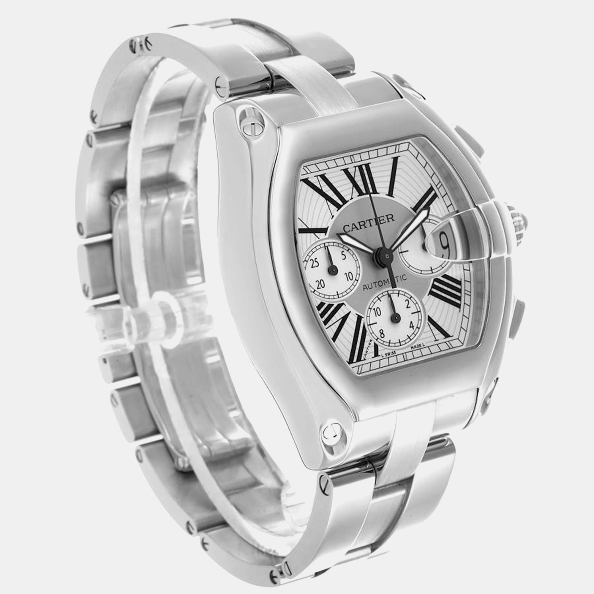 Cartier Roadster XL Chronograph Steel Men's Watch 43 Mm