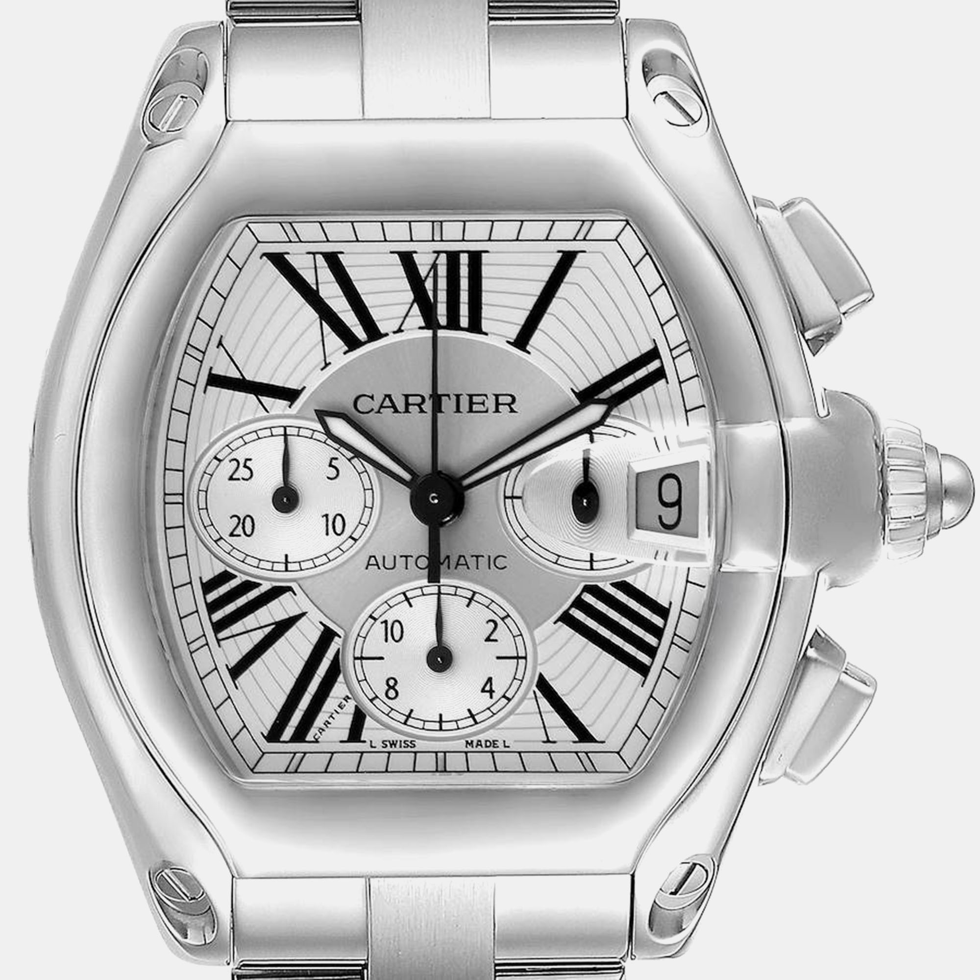 Cartier Roadster XL Chronograph Steel Men's Watch 43 Mm