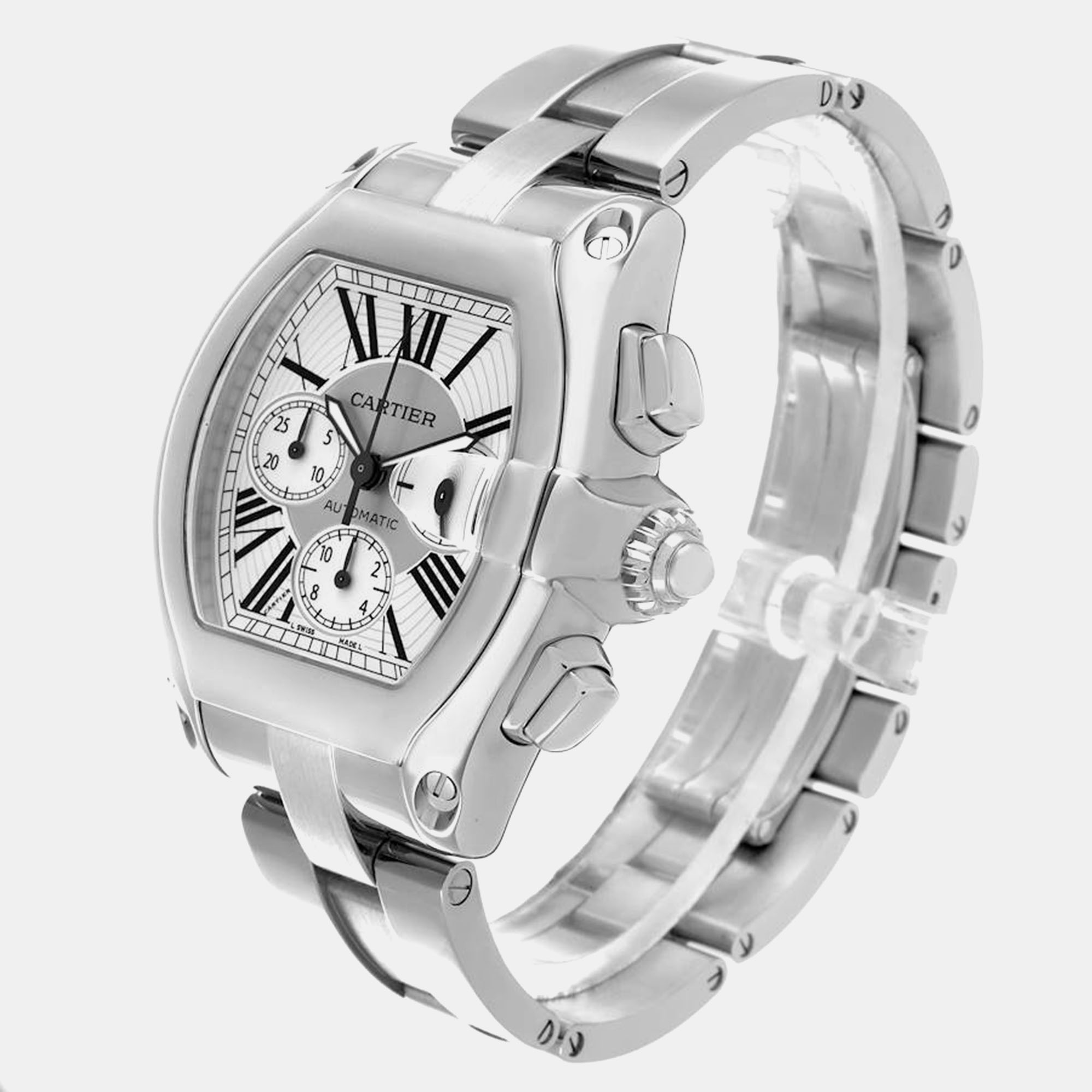 Cartier Roadster XL Chronograph Steel Men's Watch 43 Mm