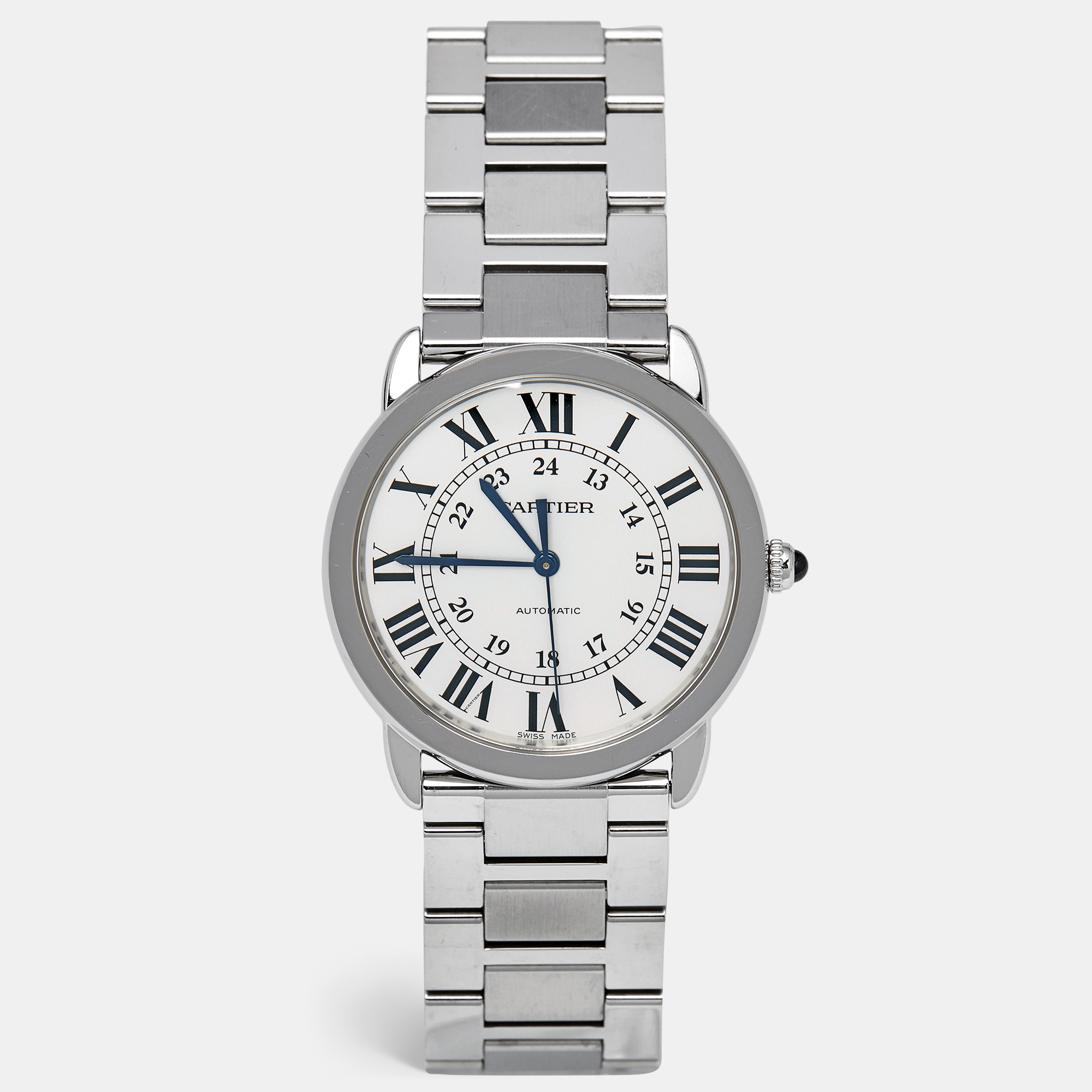 Cartier Silvered Opaline Stainless Steel Ronde Solo WSRN0012 Men's Wristwatch, Silver
Cartier Silvered Opaline Stainless Steel Ronde Solo WSRN0012 Men's Wristwatch, Silver