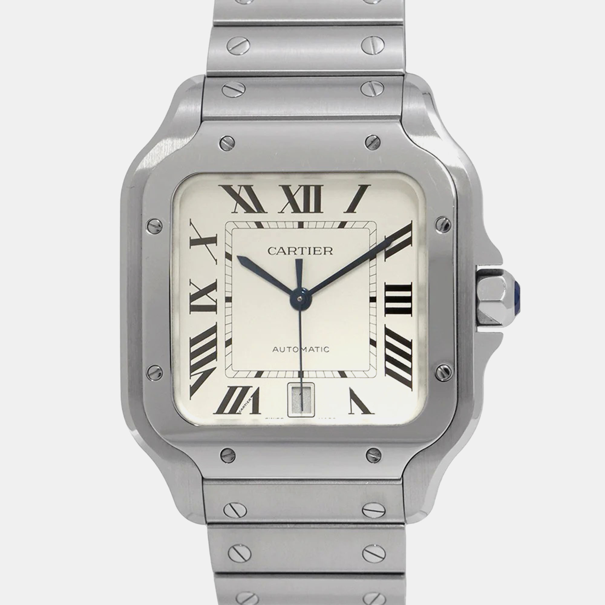 Cartier Silver Stainless Steel Santos WSSA0018 Automatic Men's Wristwatch
Cartier Silver Stainless Steel Santos WSSA0018 Automatic Men's Wristwatch