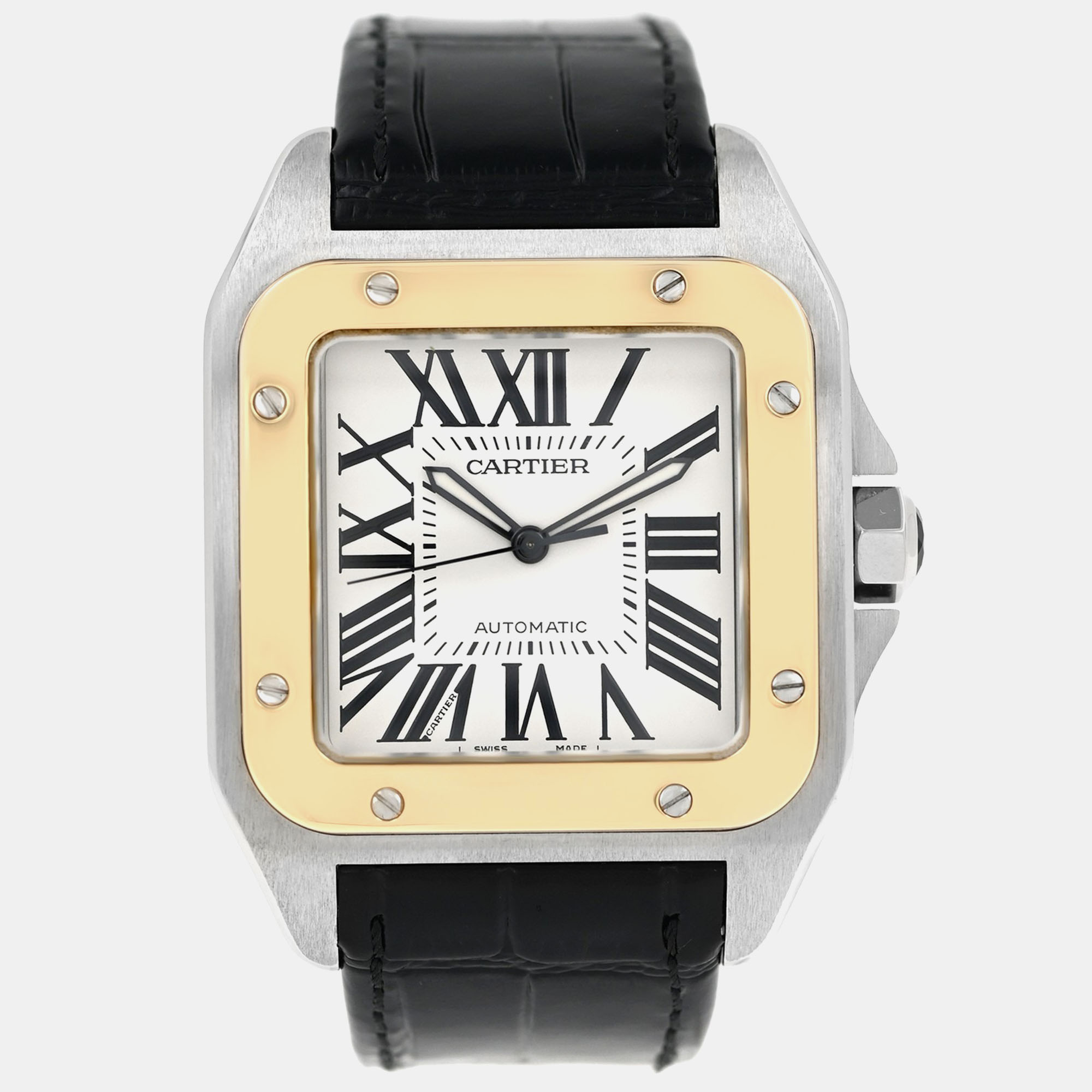 Cartier Santos 100 W20072X7 Automatic White 18k Gold bezel Stainless Steel Men's Wristwatch 38 mm
Cartier Santos 100 W20072X7 Automatic White 18k Gold bezel Stainless Steel Men's Wristwatch 38 mm