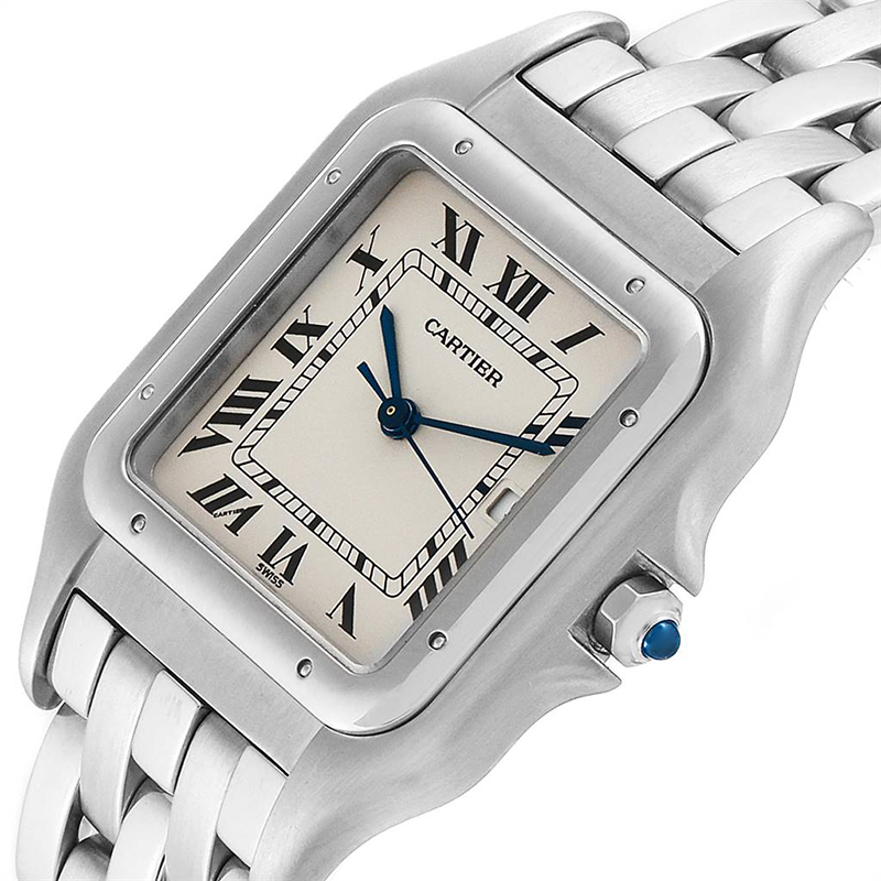 Cartier Silver and Stainless Steel Panthere Jumbo W25032P5 Men's Wristwatch
Cartier Silver and Stainless Steel Panthere Jumbo W25032P5 Men's Wristwatch